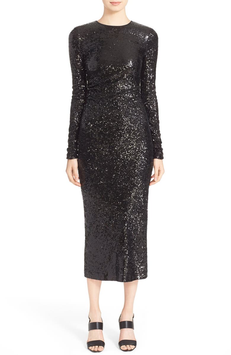 Donna Karan New York Ruched Sequin Long Sleeve Dress Nordstrom Donna Karan New York Ruched Sequin Long Sleeve Dress