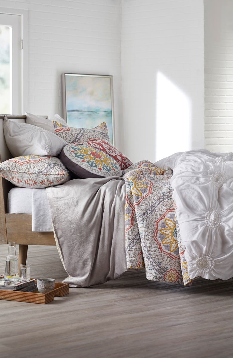 Nordstrom At Home Shimmer Velvet Duvet Cover Nordstrom At Home Shimmer Velvet Duvet Cover Main Color Grey Opal