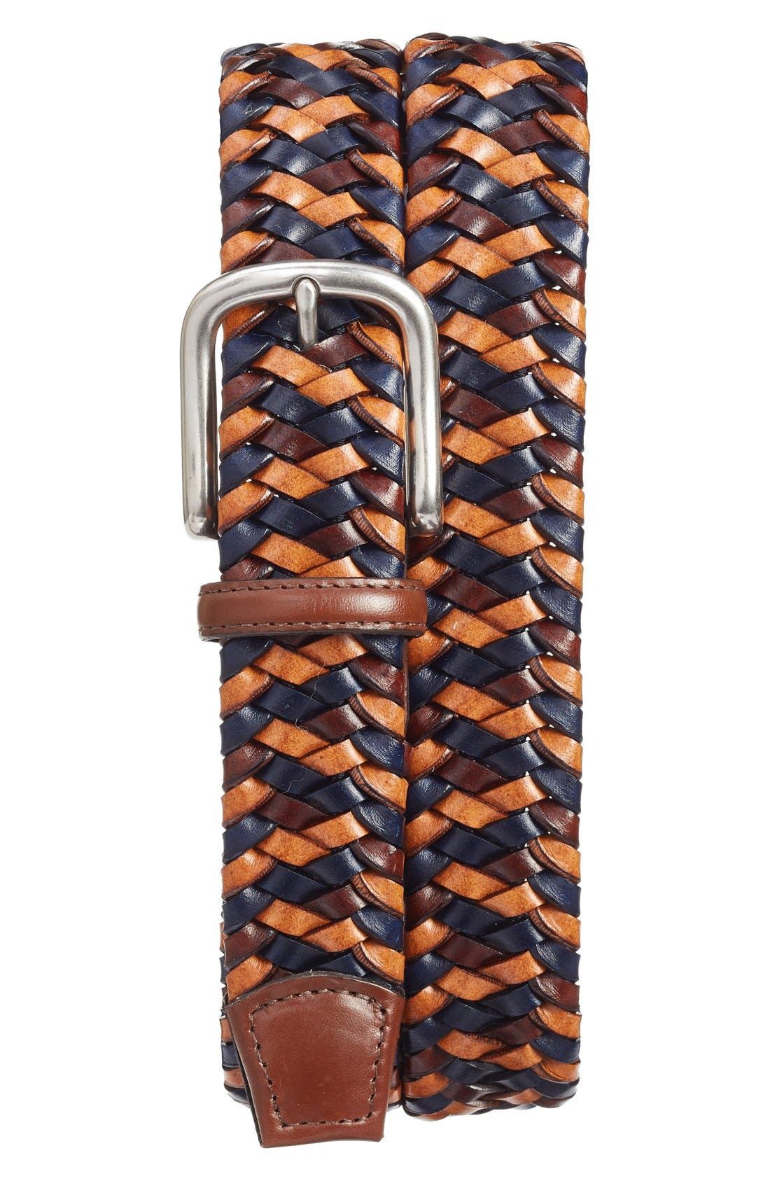 Torino Belts Woven Leather Belt, Navy