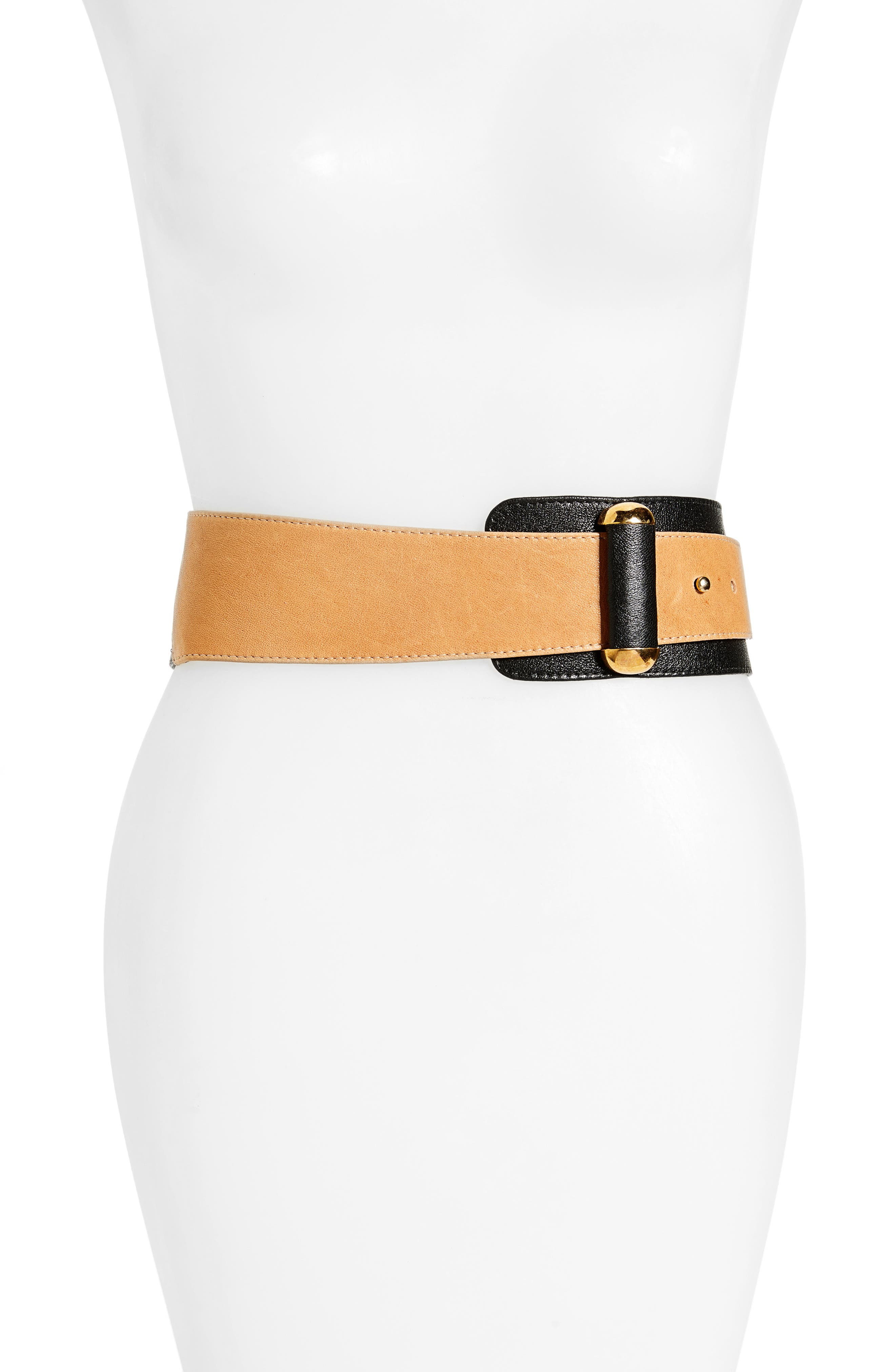 Raina Vixen Leather Belt, Black/ Brown