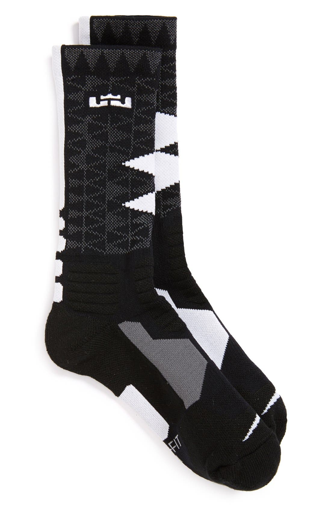 Nike 'LeBron Hyper Elite' Cushioned Basketball Crew Socks (Big Kid