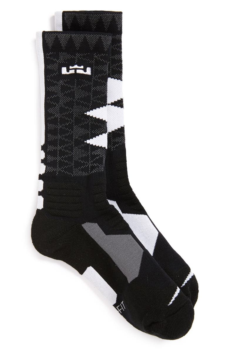 Nike 'LeBron - Hyper Elite' Cushioned Basketball Crew Socks (Big Kid ...