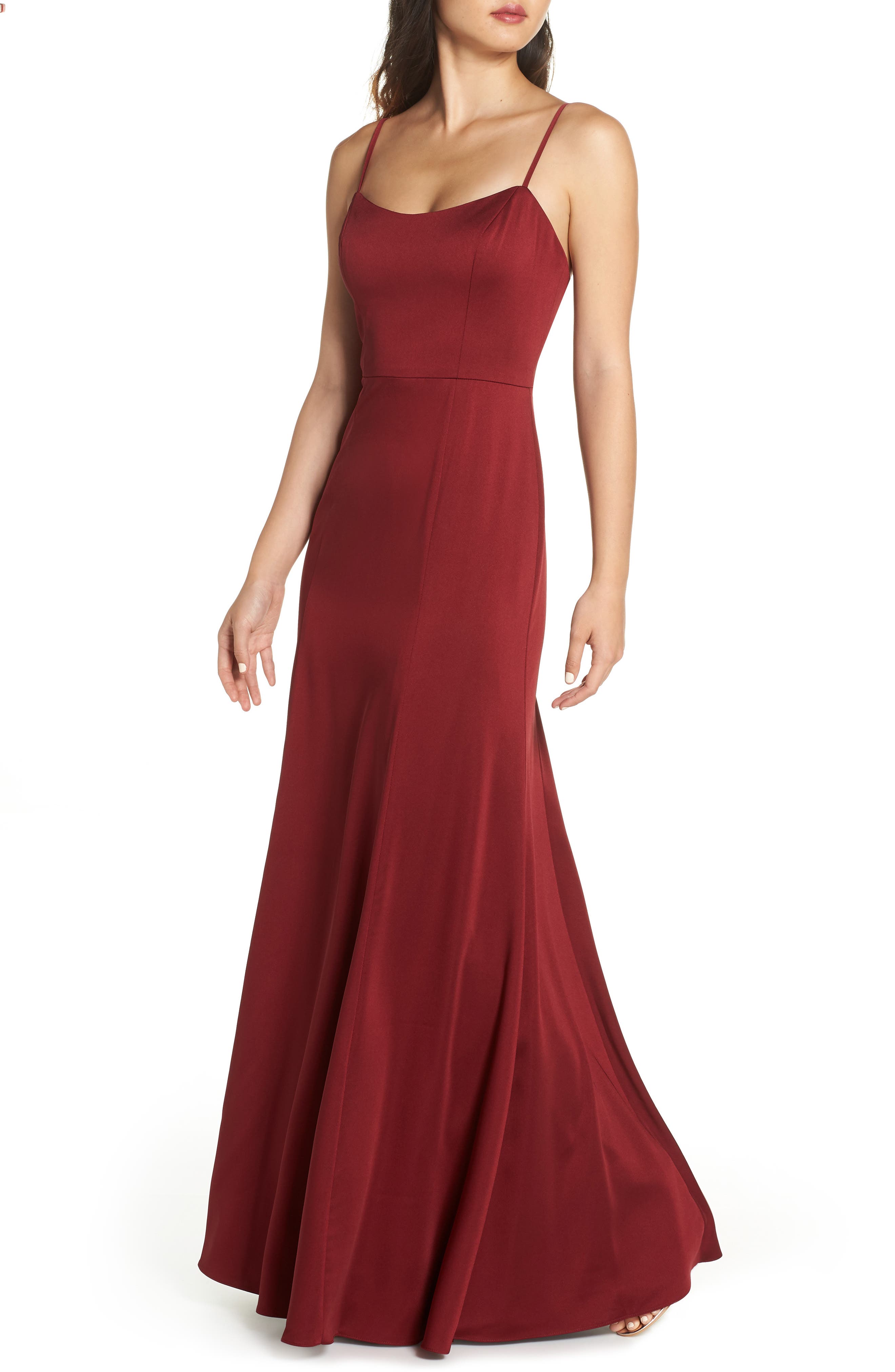 Jenny Yoo Aniston Luxe Crepe Trumpet Gown