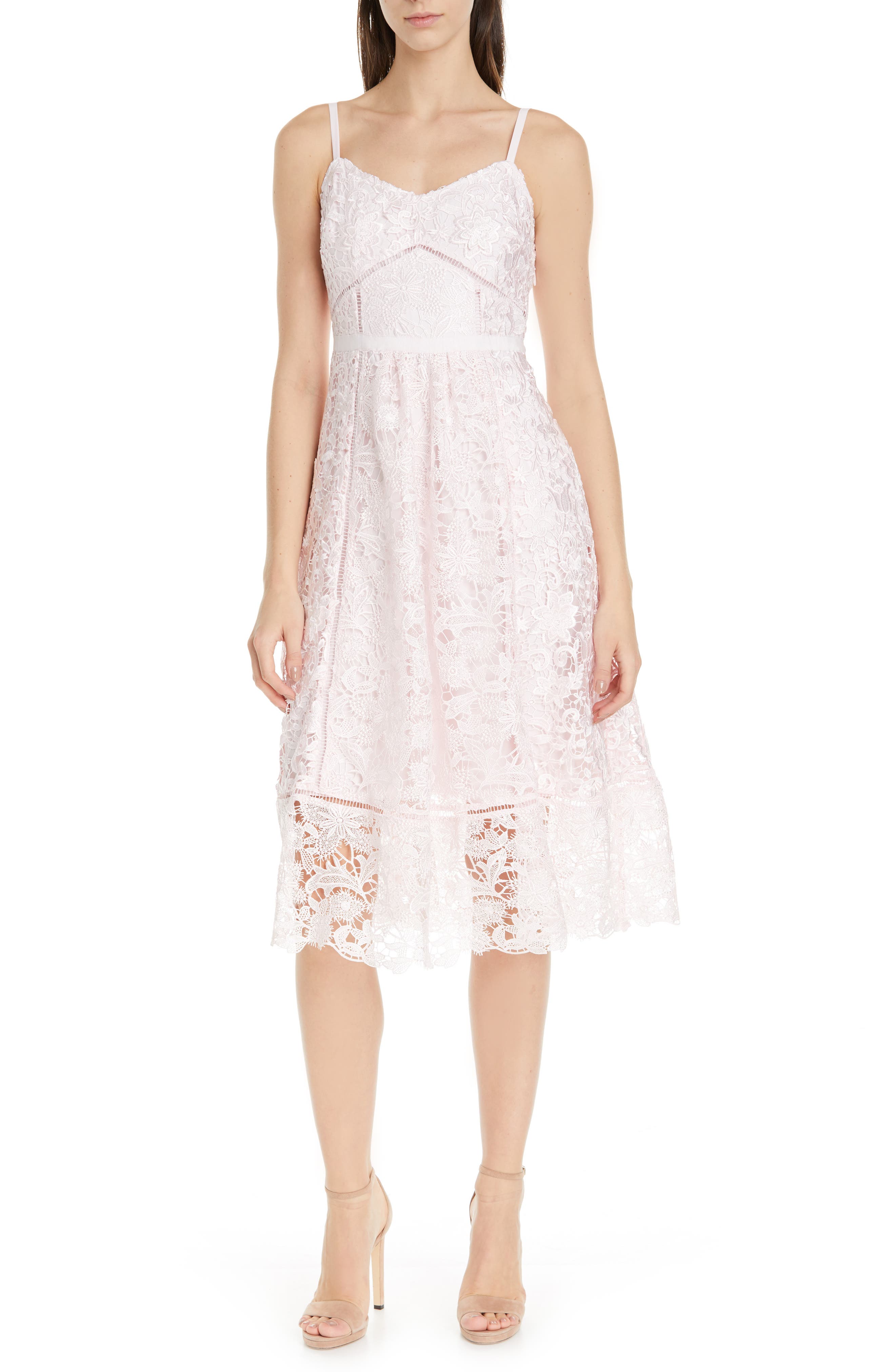 Ted Baker London Valens Lace Midi Dress, Pink