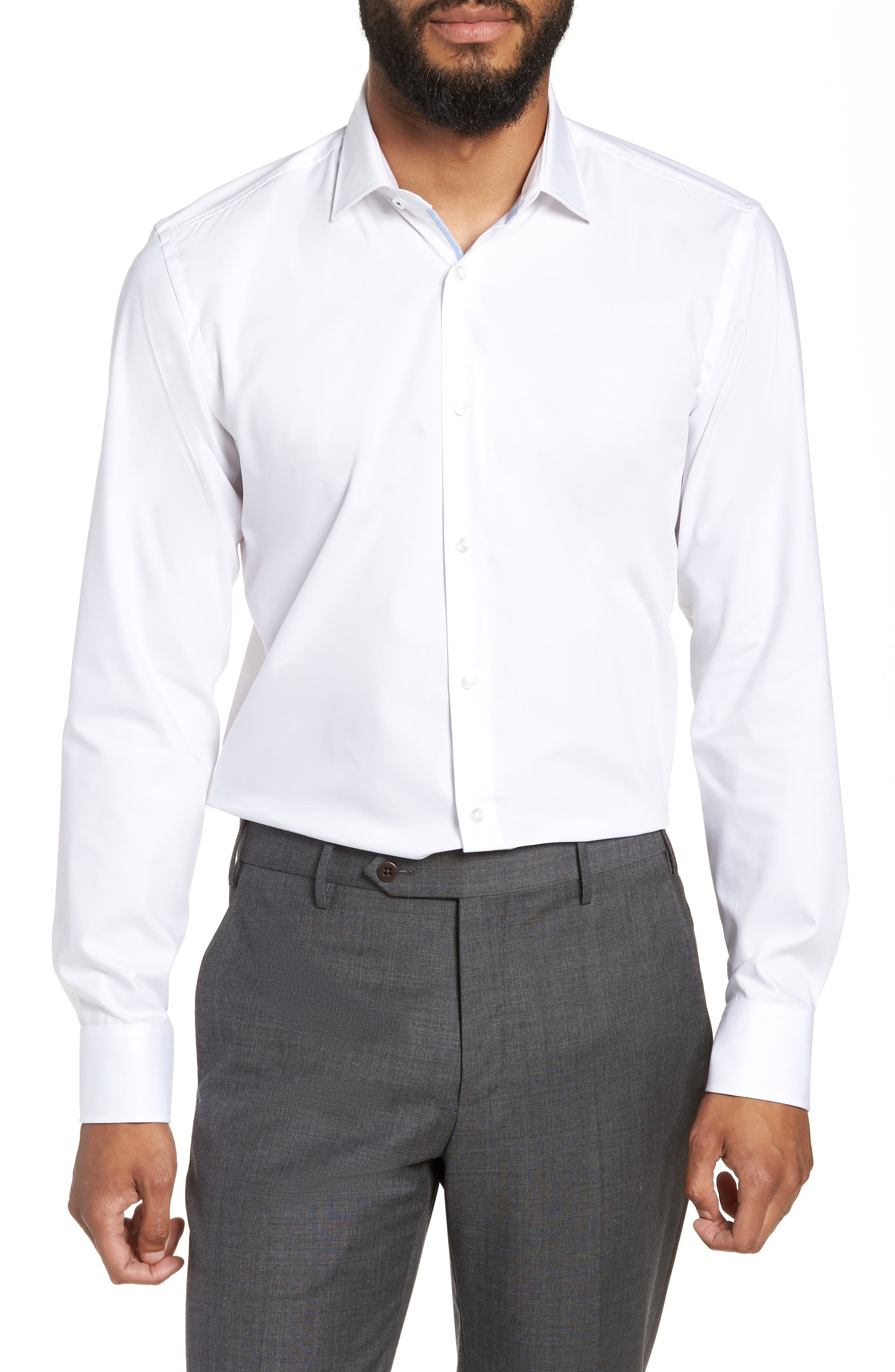 Boss Jesse Slim Fit Easy Iron Dress Shirt, White