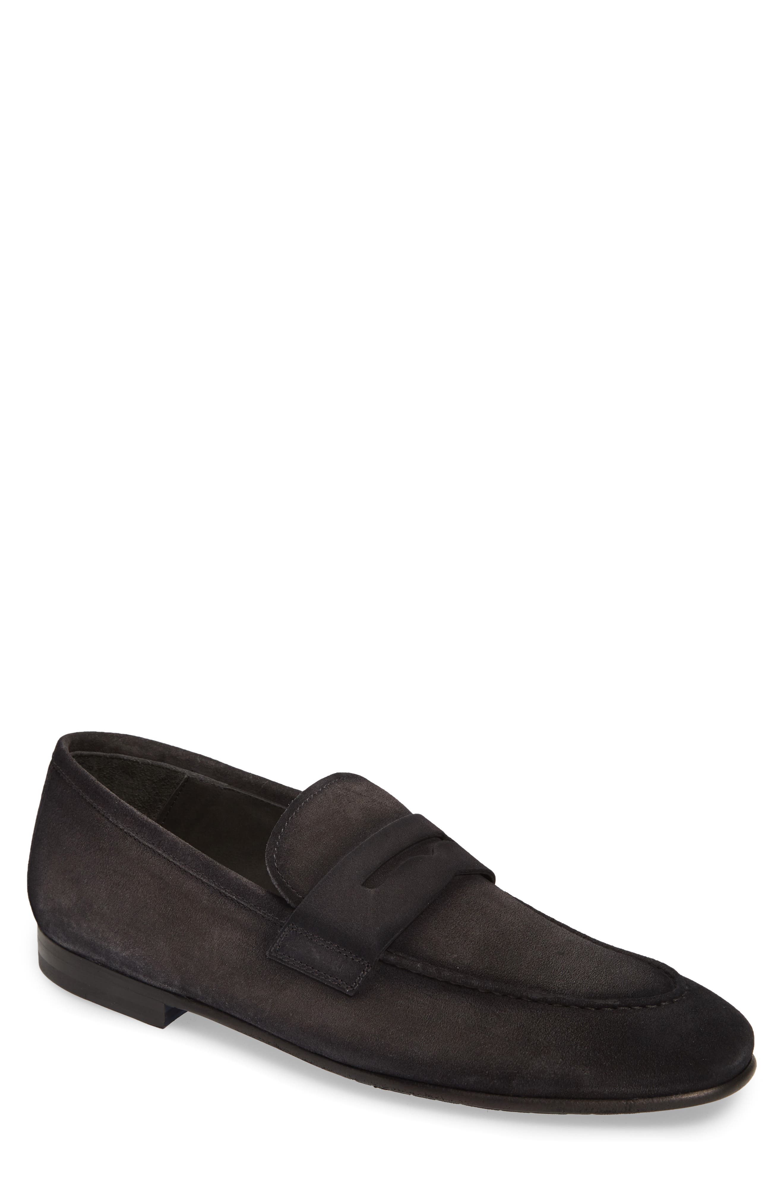 To Boot New York Enzo Apron Toe Penny Loafer- Grey