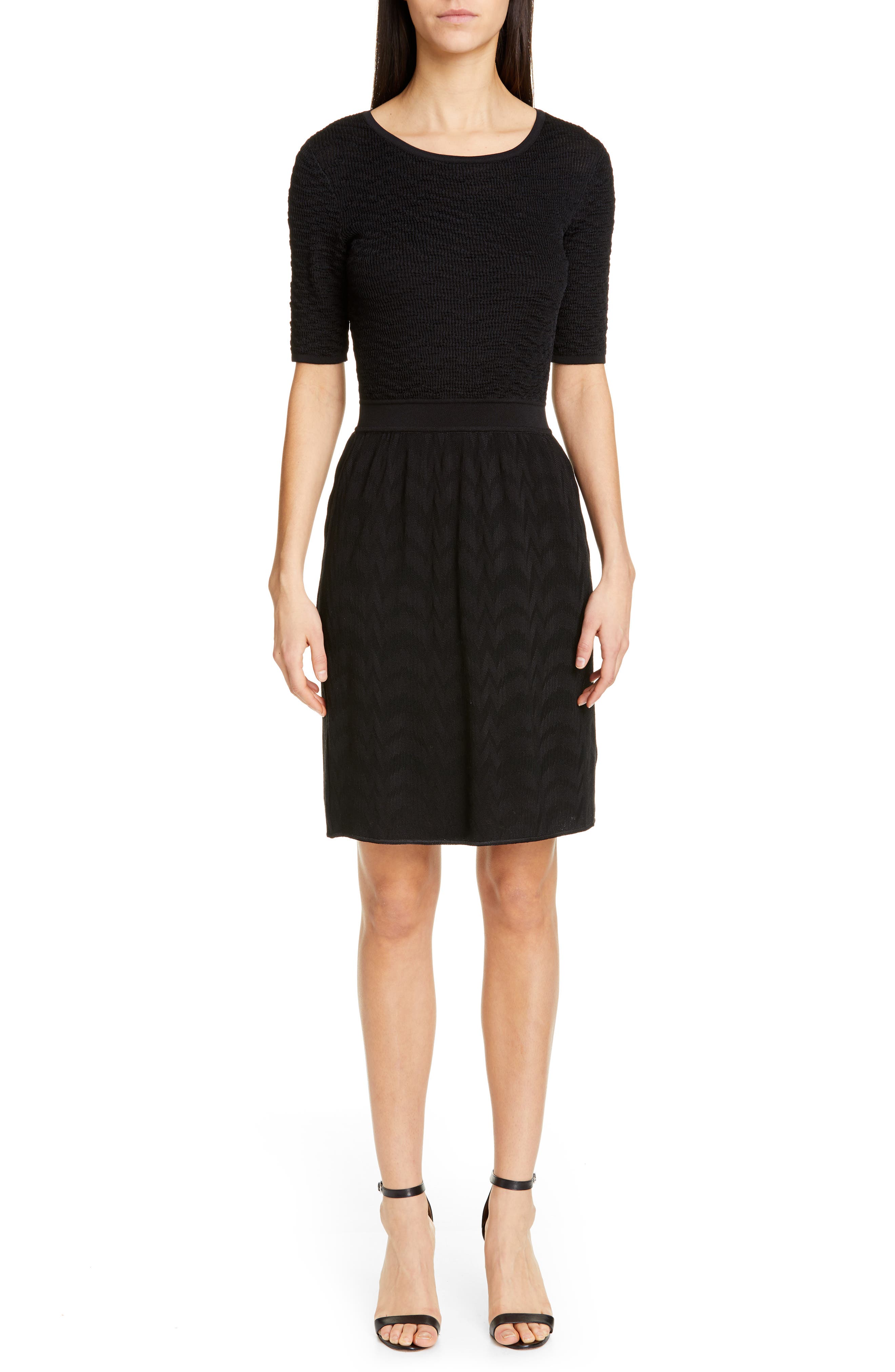 Missoni Short Sleeve Sweater Dress, 8 IT - Black