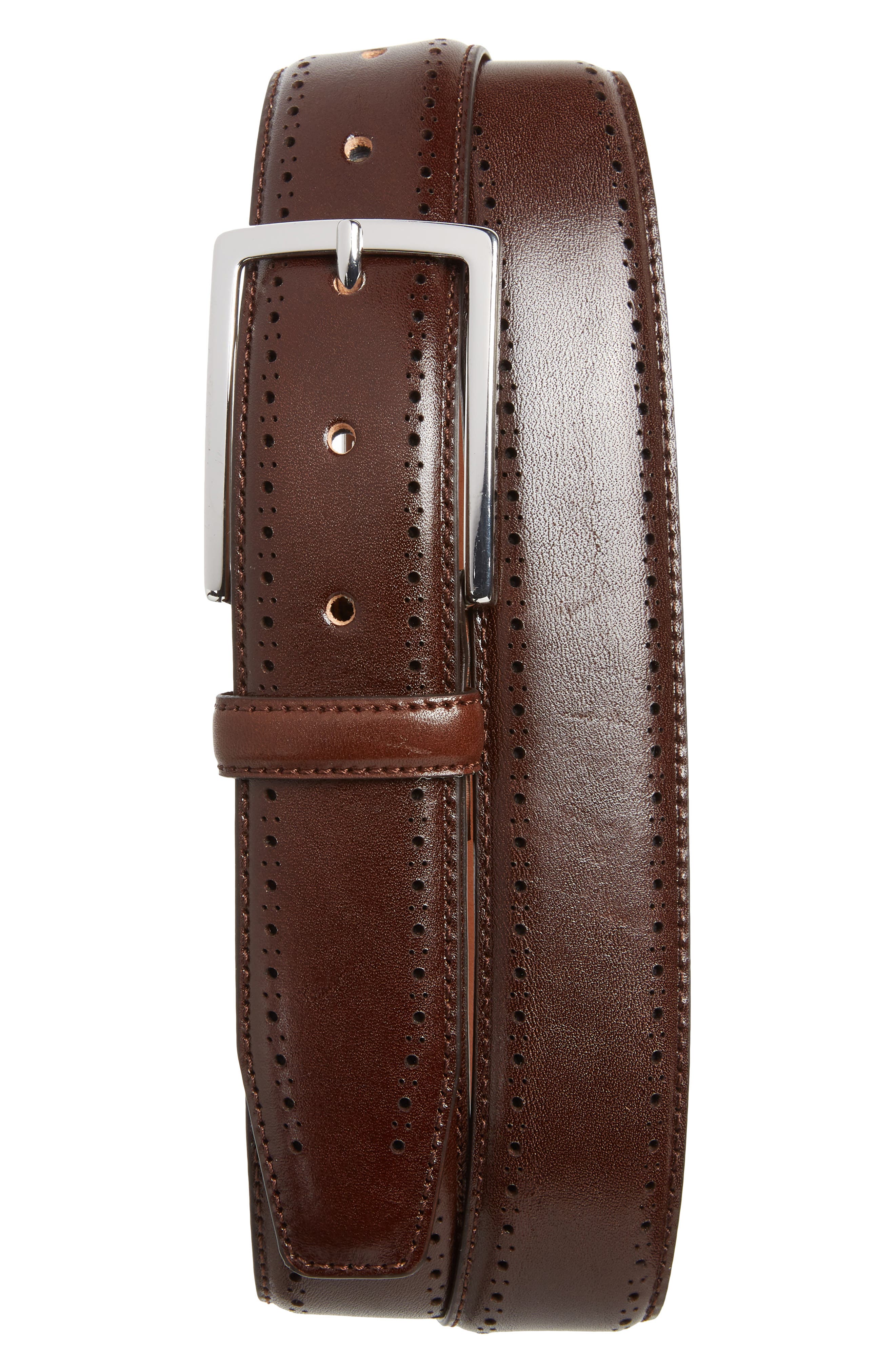 Nordstrom Shop Lowell Leather Belt, Brown