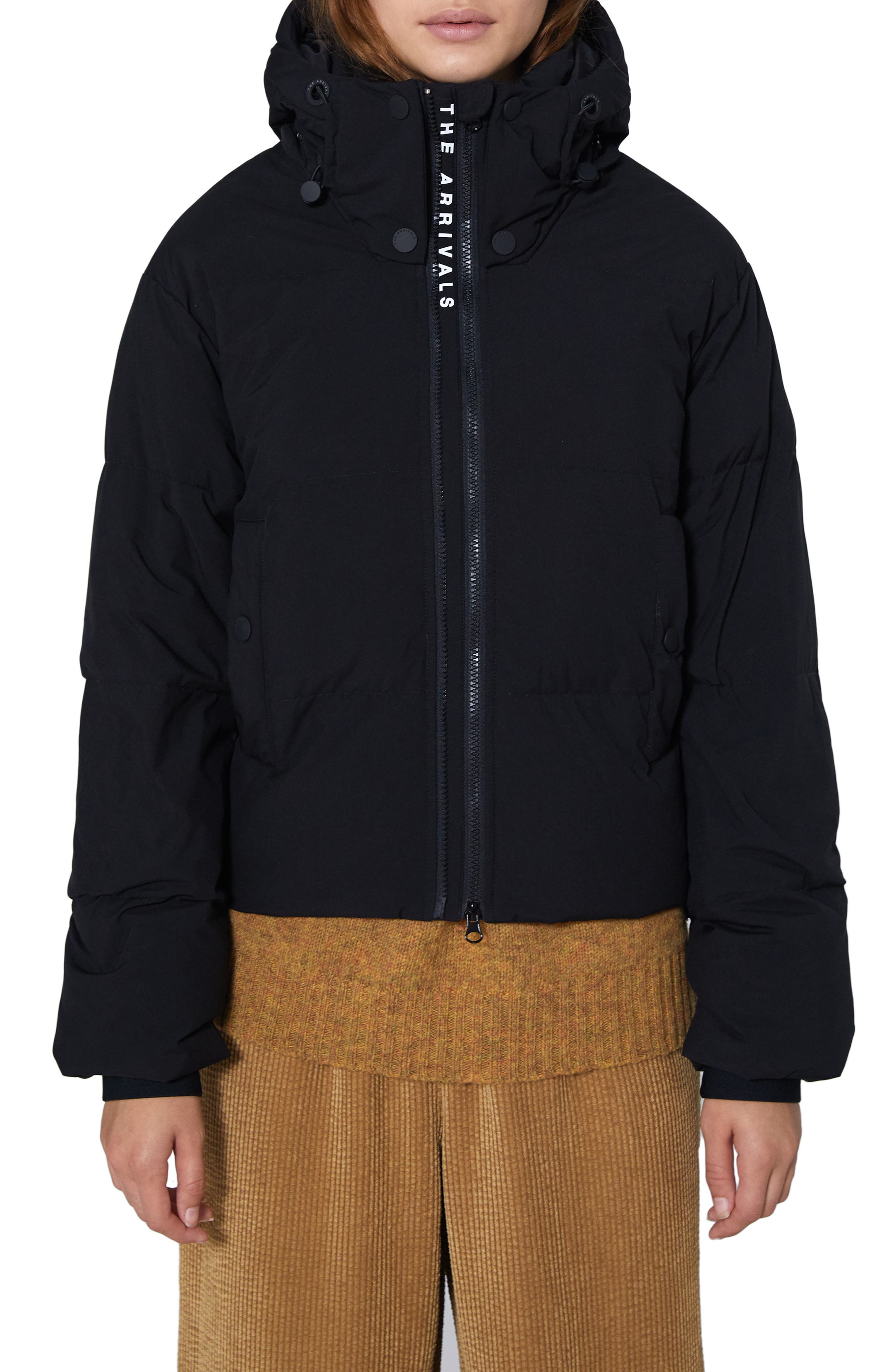 The Arrivals Crop Performance Down Puffer Jacket, Black