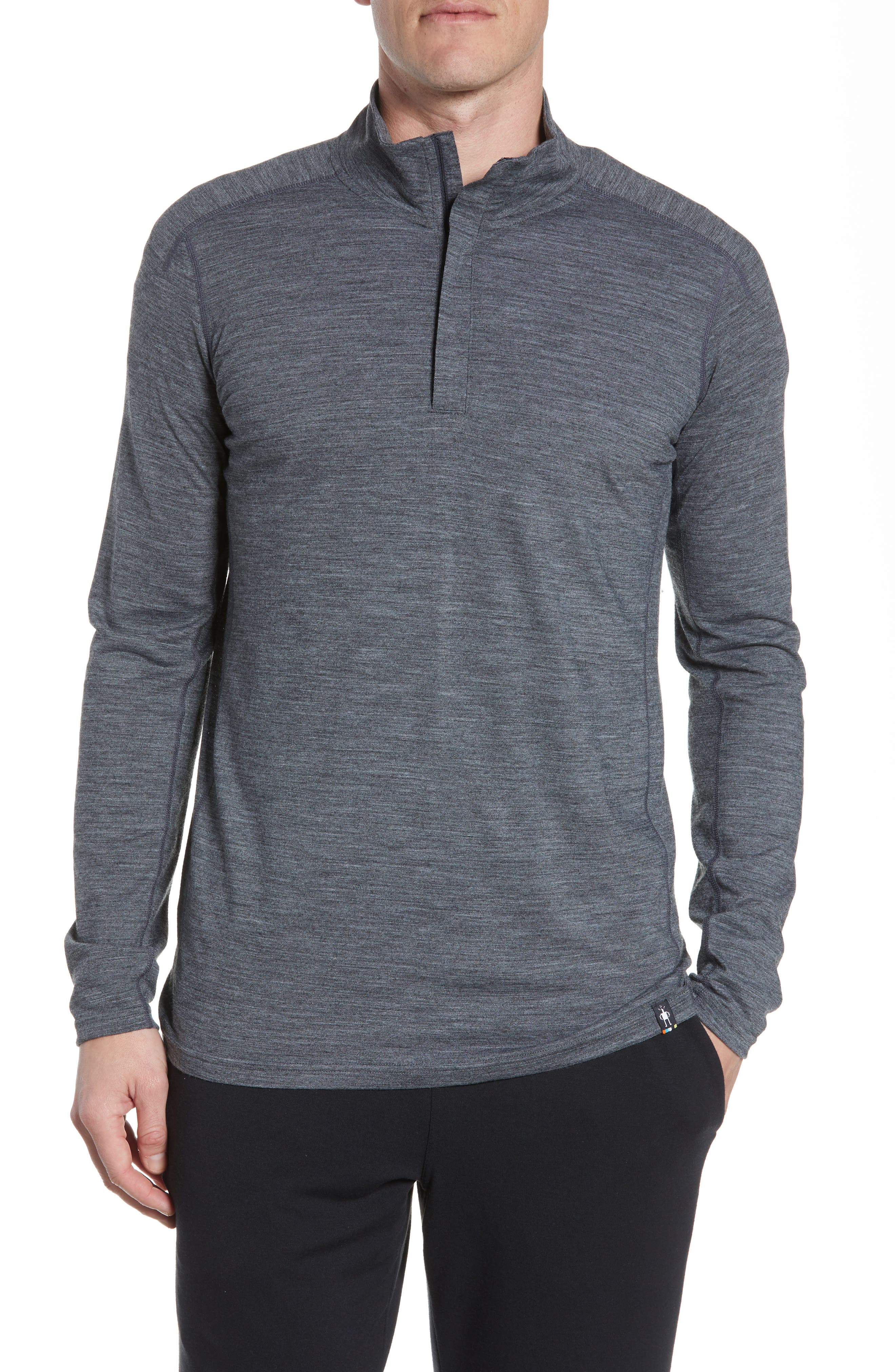 Smartwool Quarter Zip Merino Blend Pullover, Grey