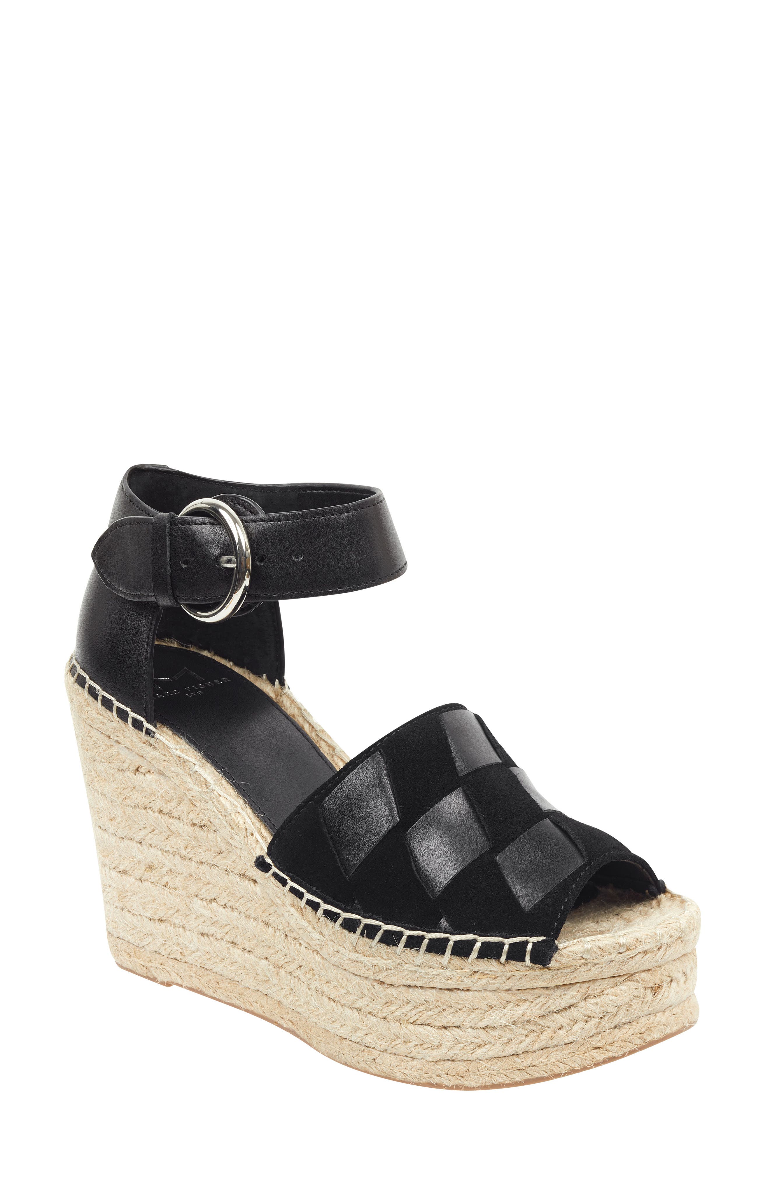 Marc Fisher Ltd Adalla Platform Wedge Sandal- Black