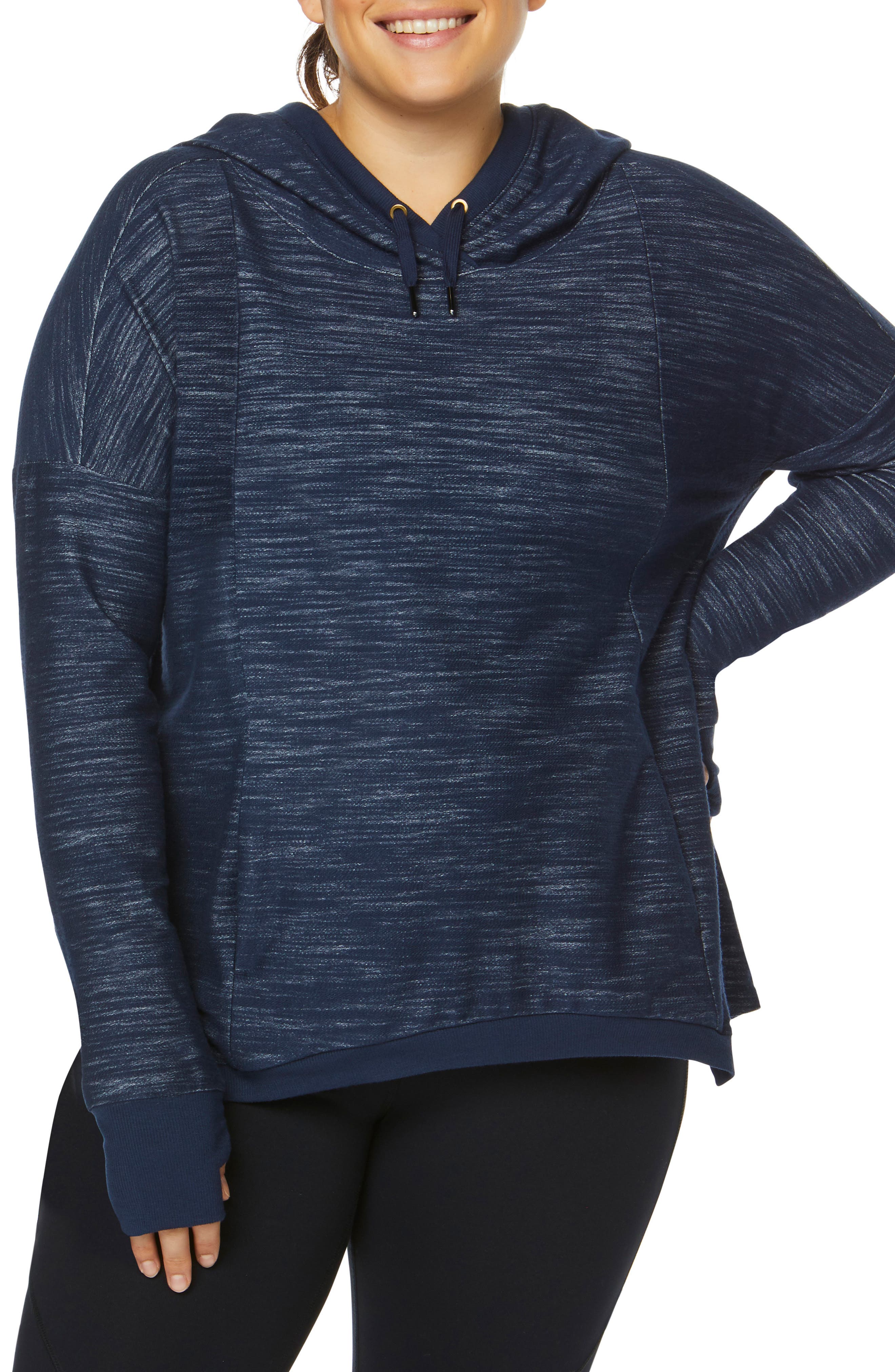 Plus Size Shape Activewear Getaway Cropped Hoodie, Blue