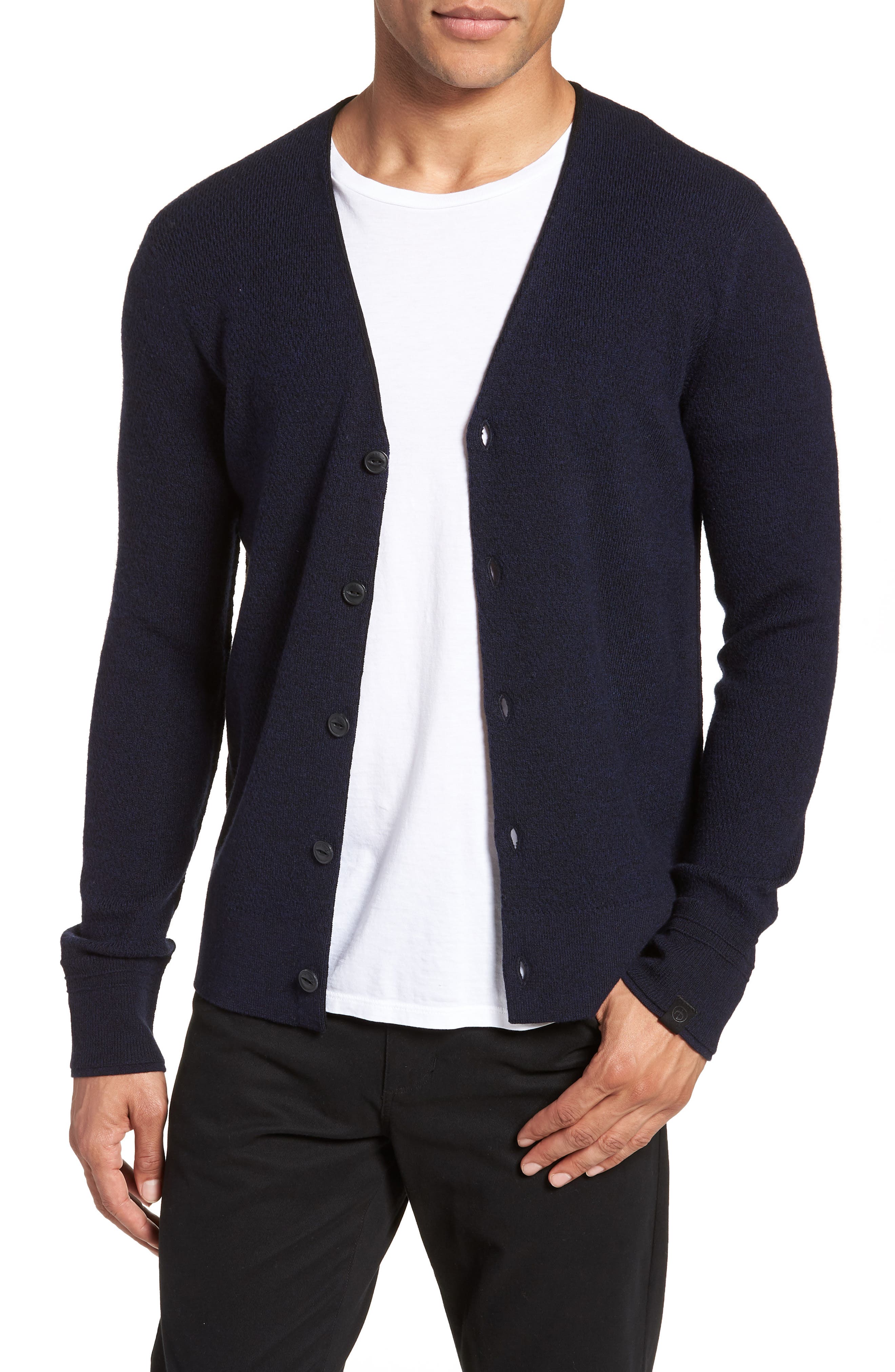 Rag & Bone Gregory Wool Blend Cardigan, Blue