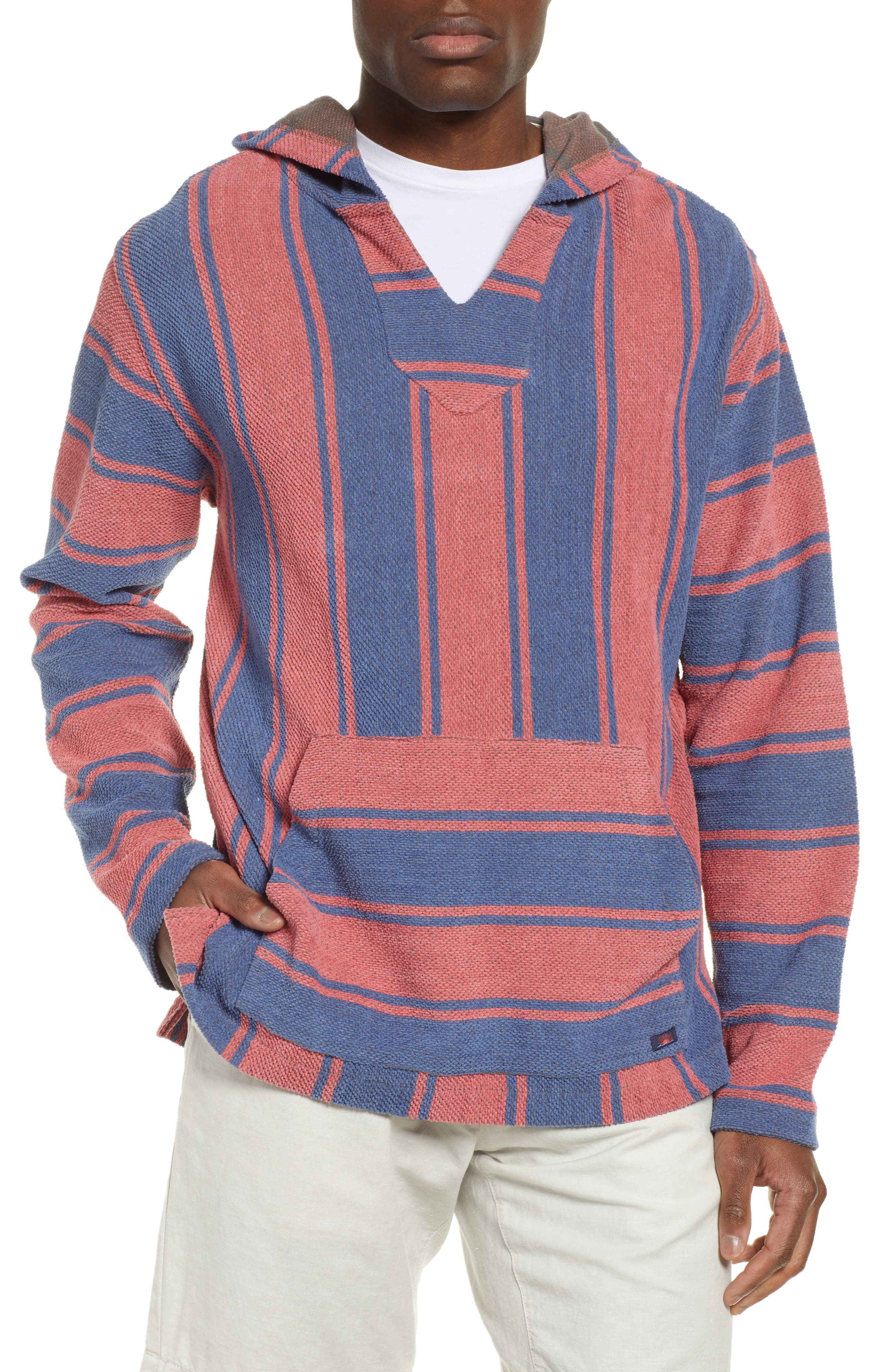 Faherty Baja Terry Hoodie, Red