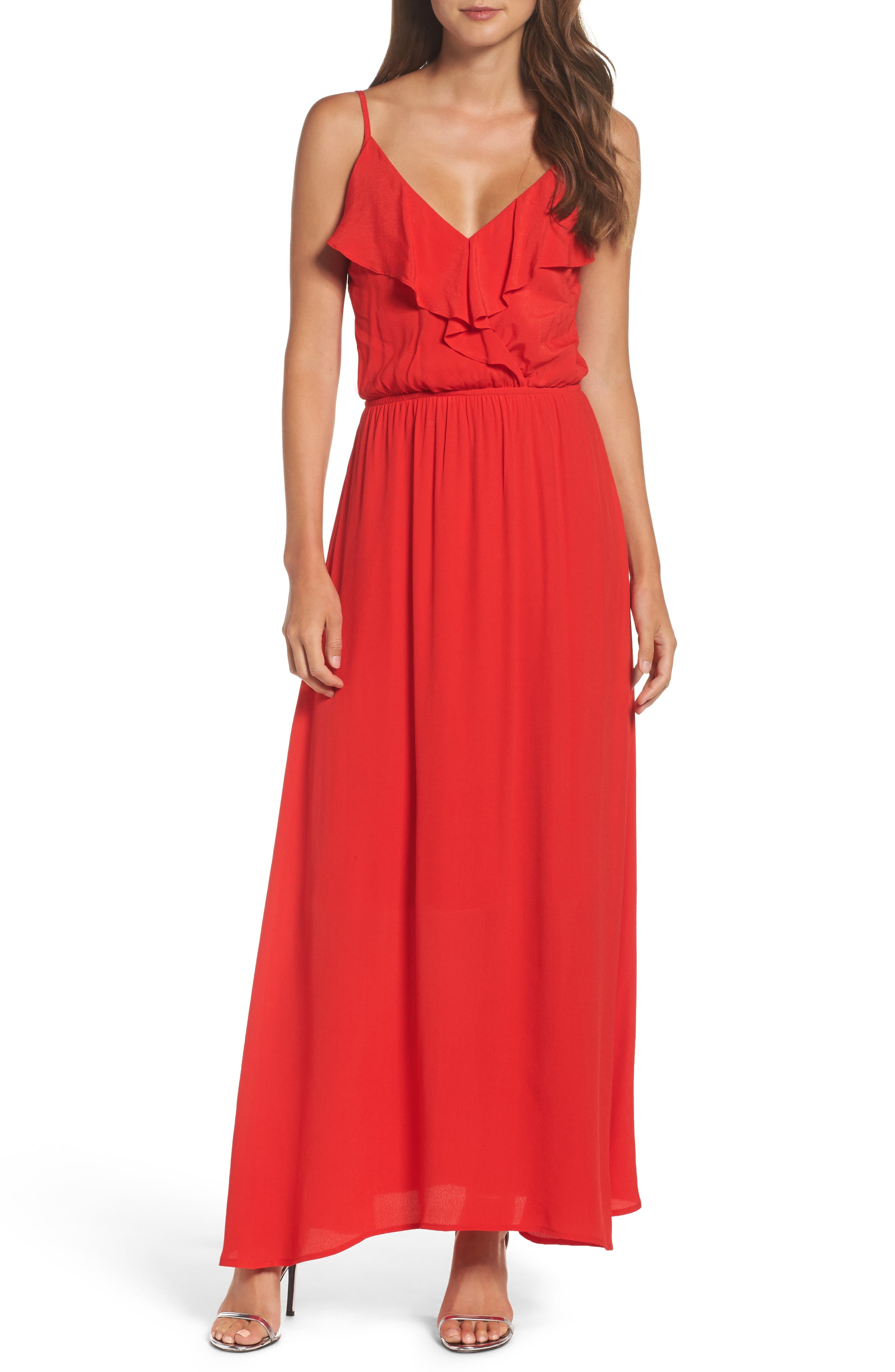 Fraiche By J Blouson Maxi Dress, Red