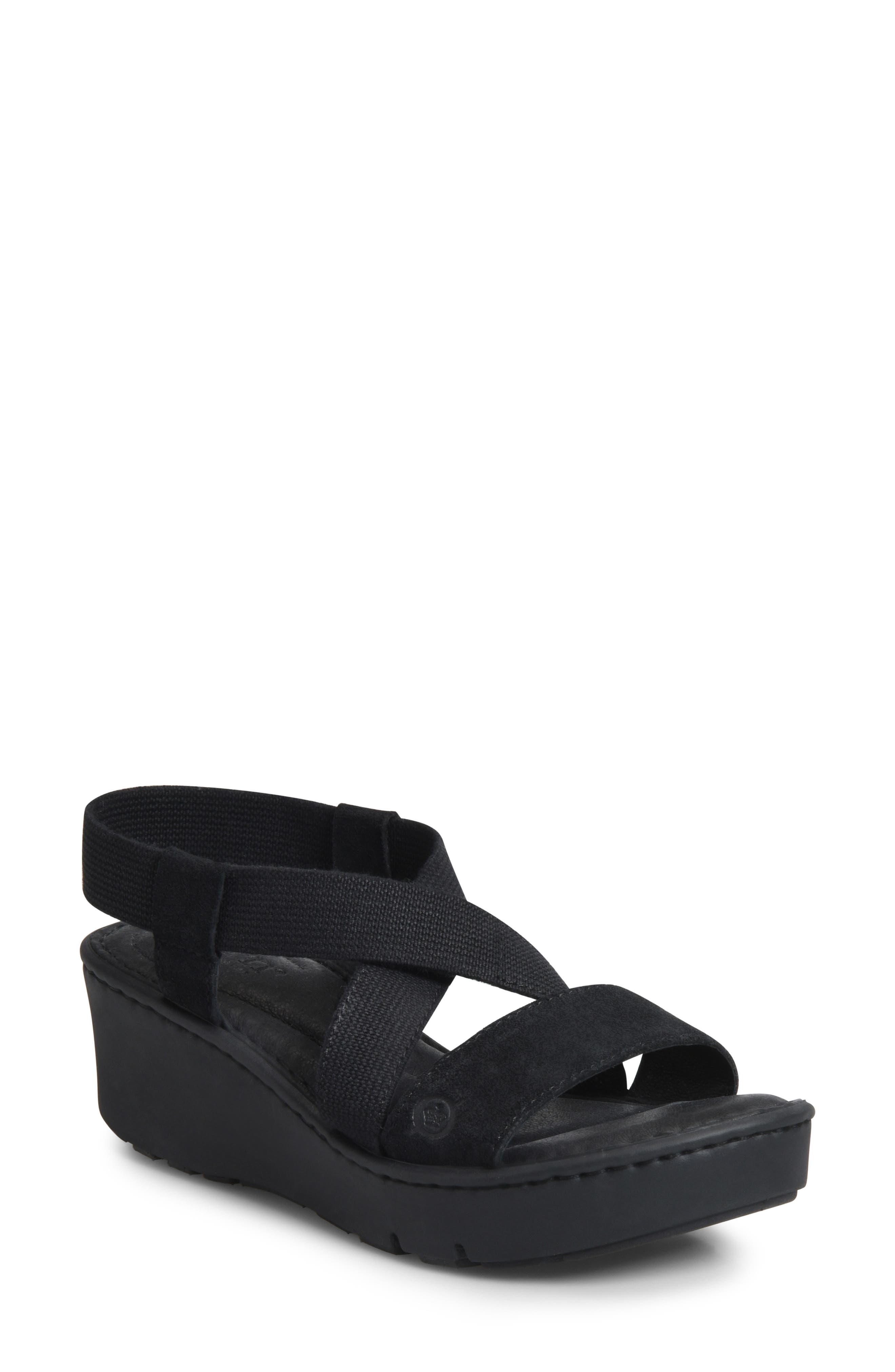 B?rn Park Cross Strap Sandal, Black