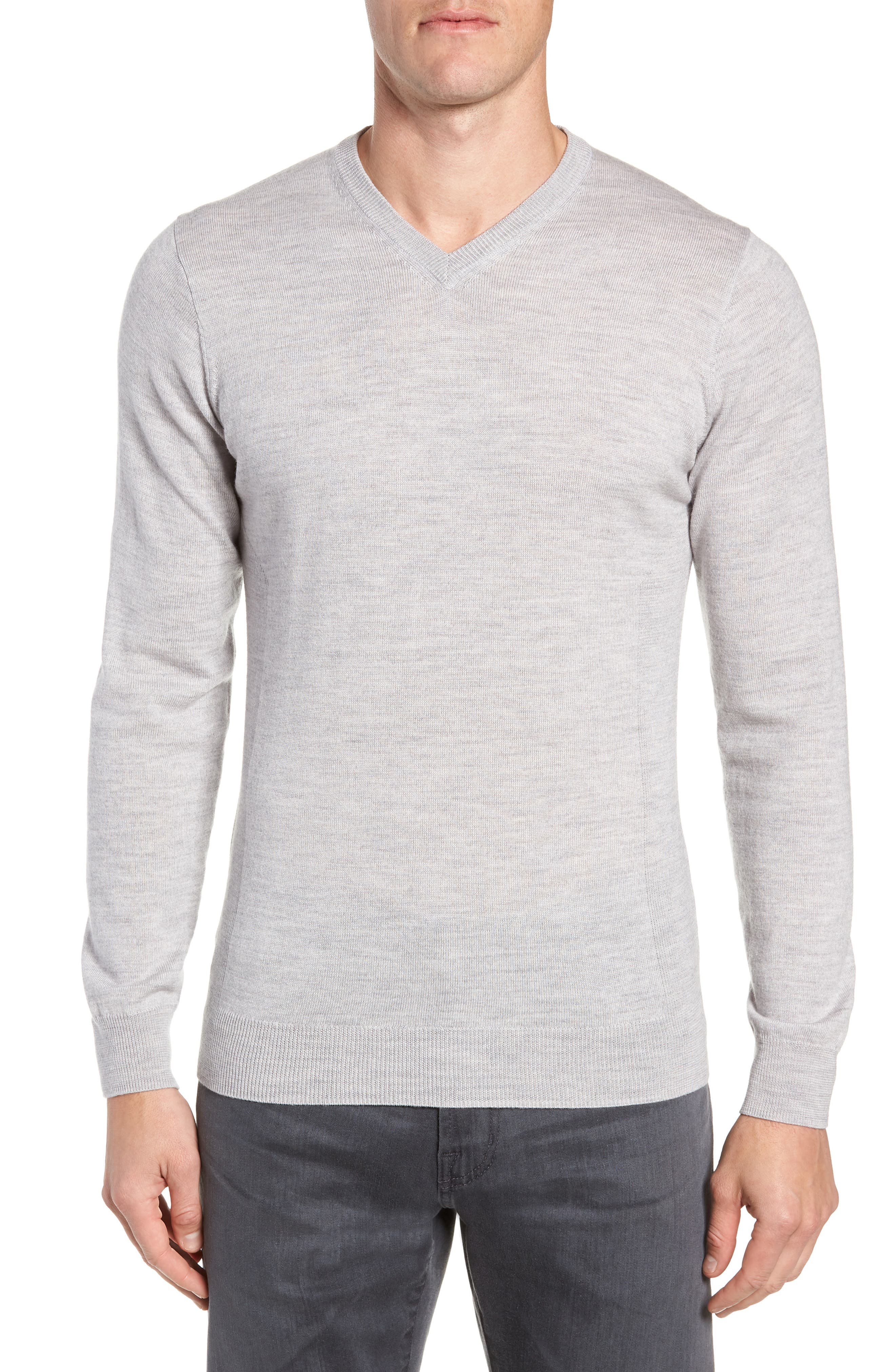 Icebreaker Shearer V-Neck Merino Sweater, Grey