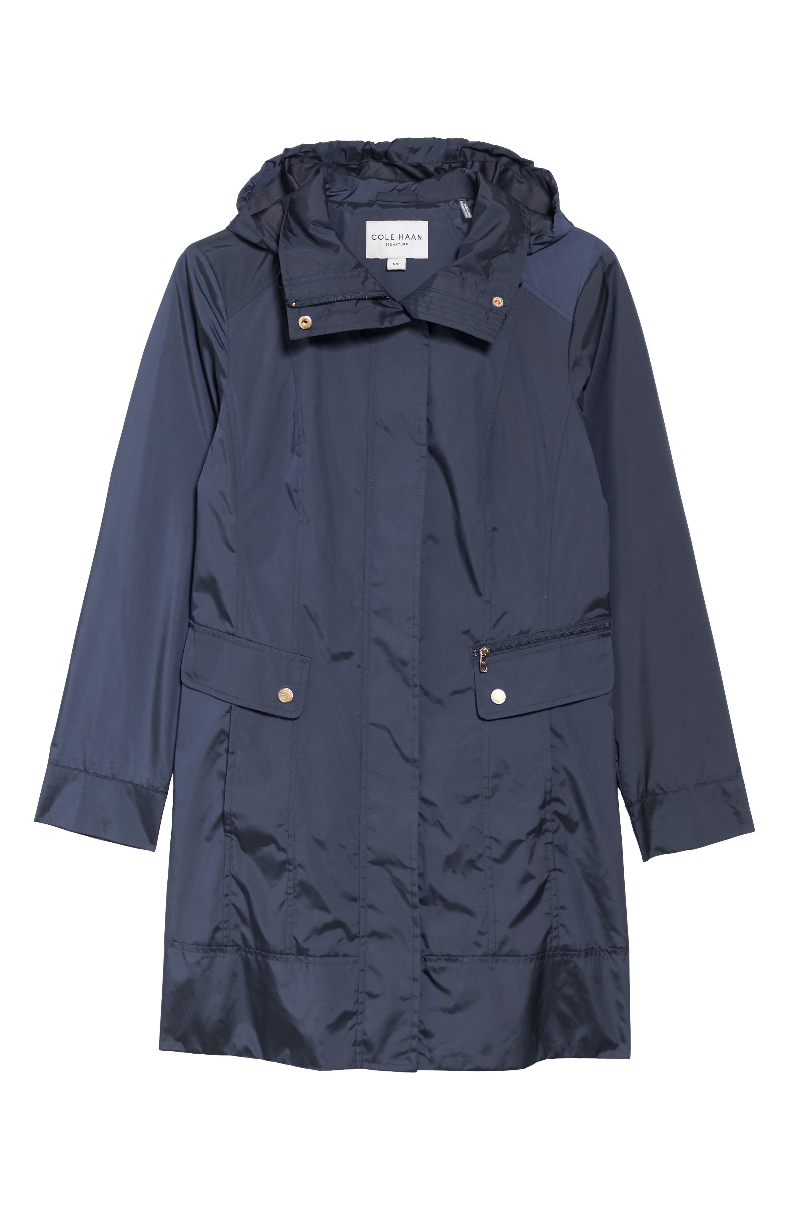 Cole Haan Signature Back Bow Packable Hooded Raincoat