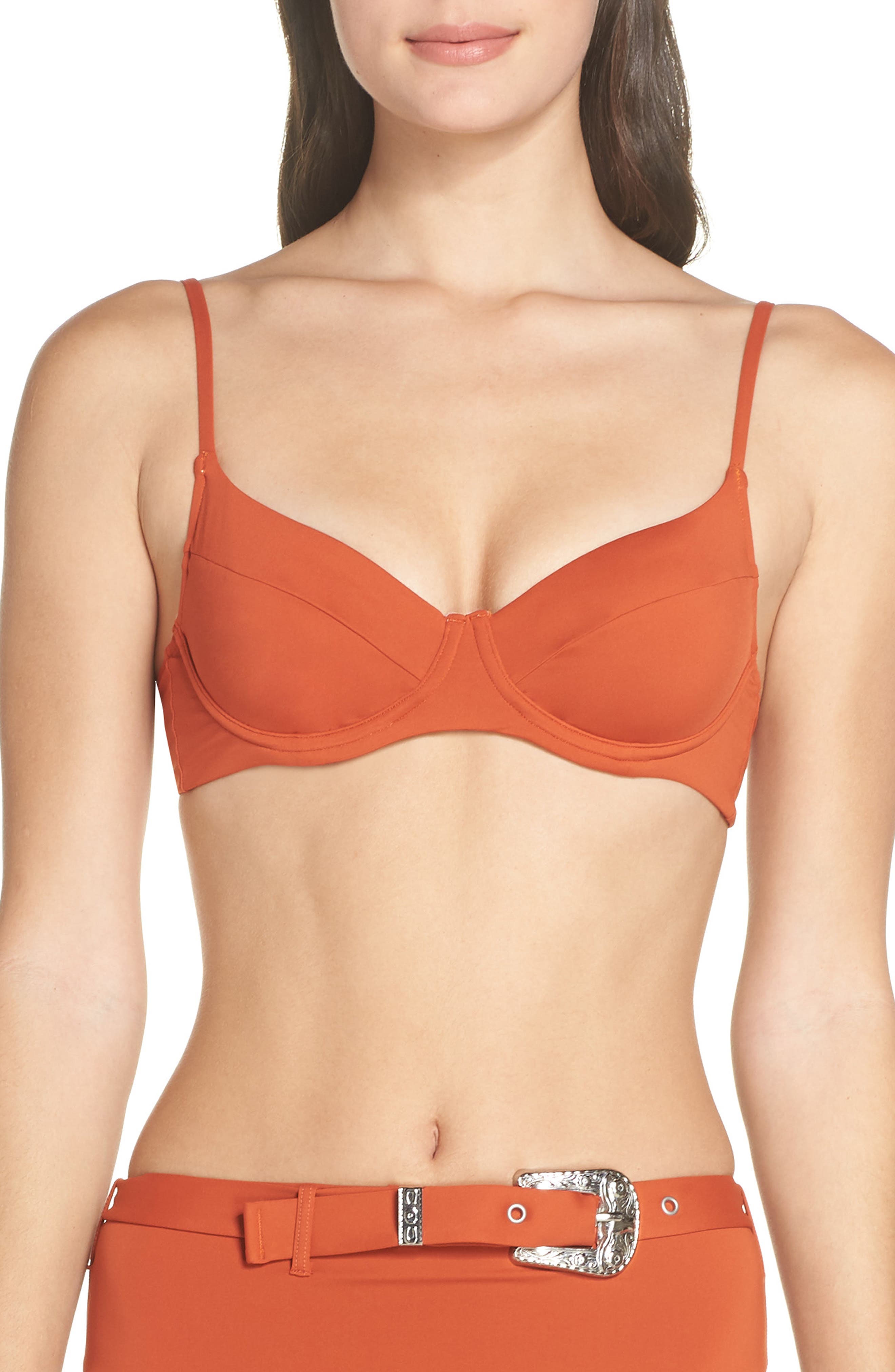 Onia Lydia Underwire Bikini Top, Red