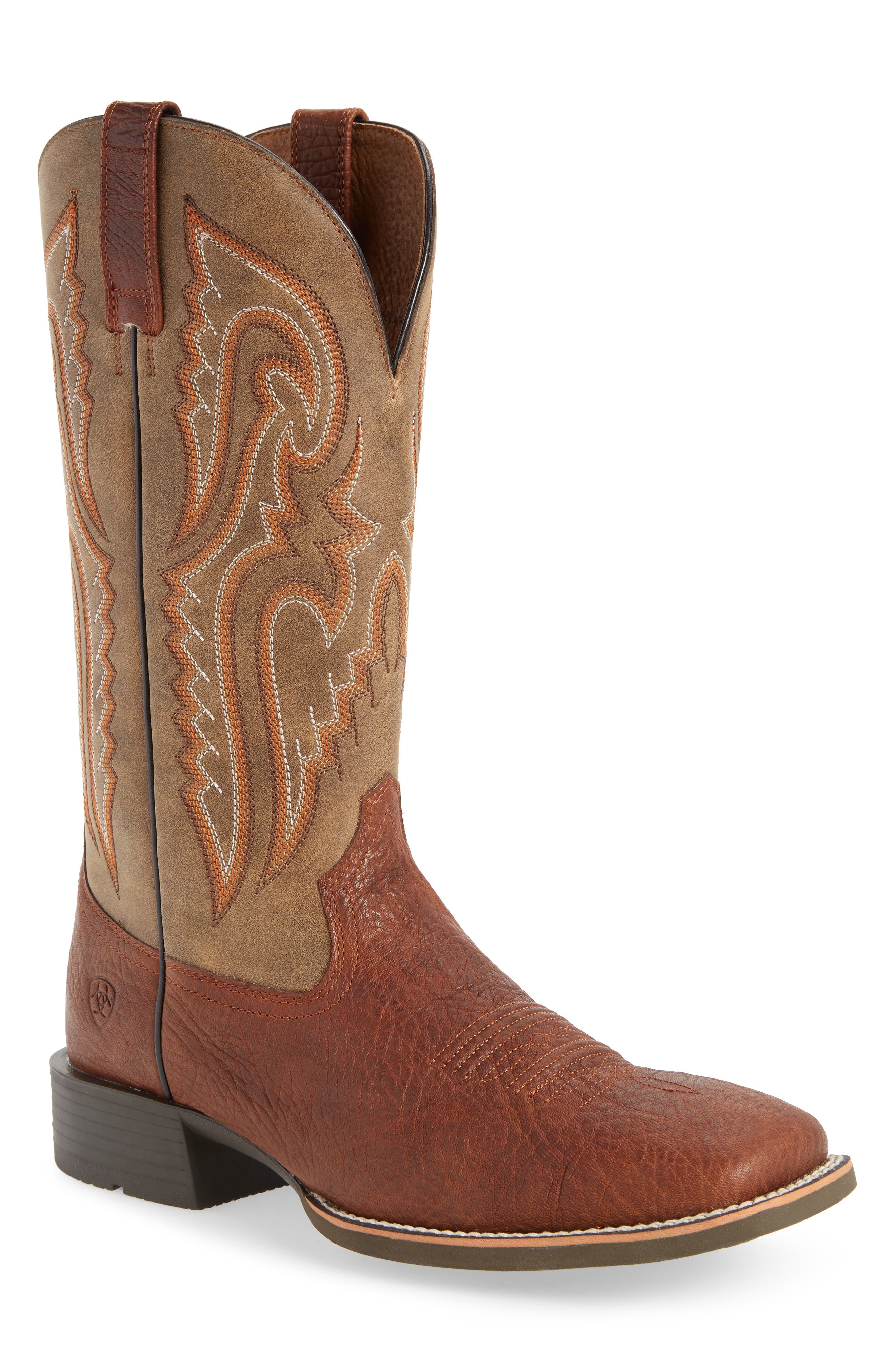 Ariat Heritage Latigo Square Toe Cowboy Boot, Brown
