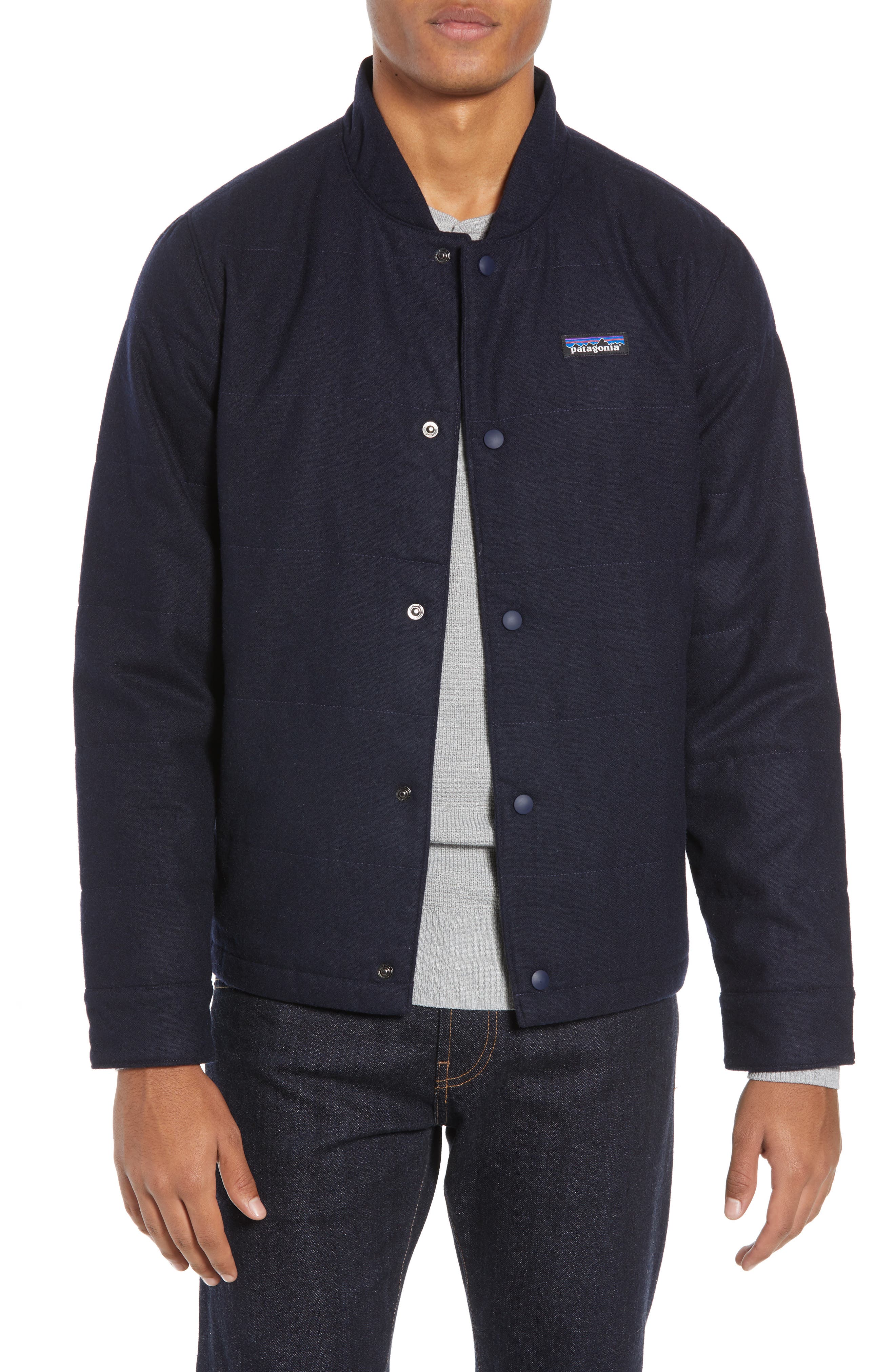 Patagonia Recycled Woolyester Bomber Jacket, Blue