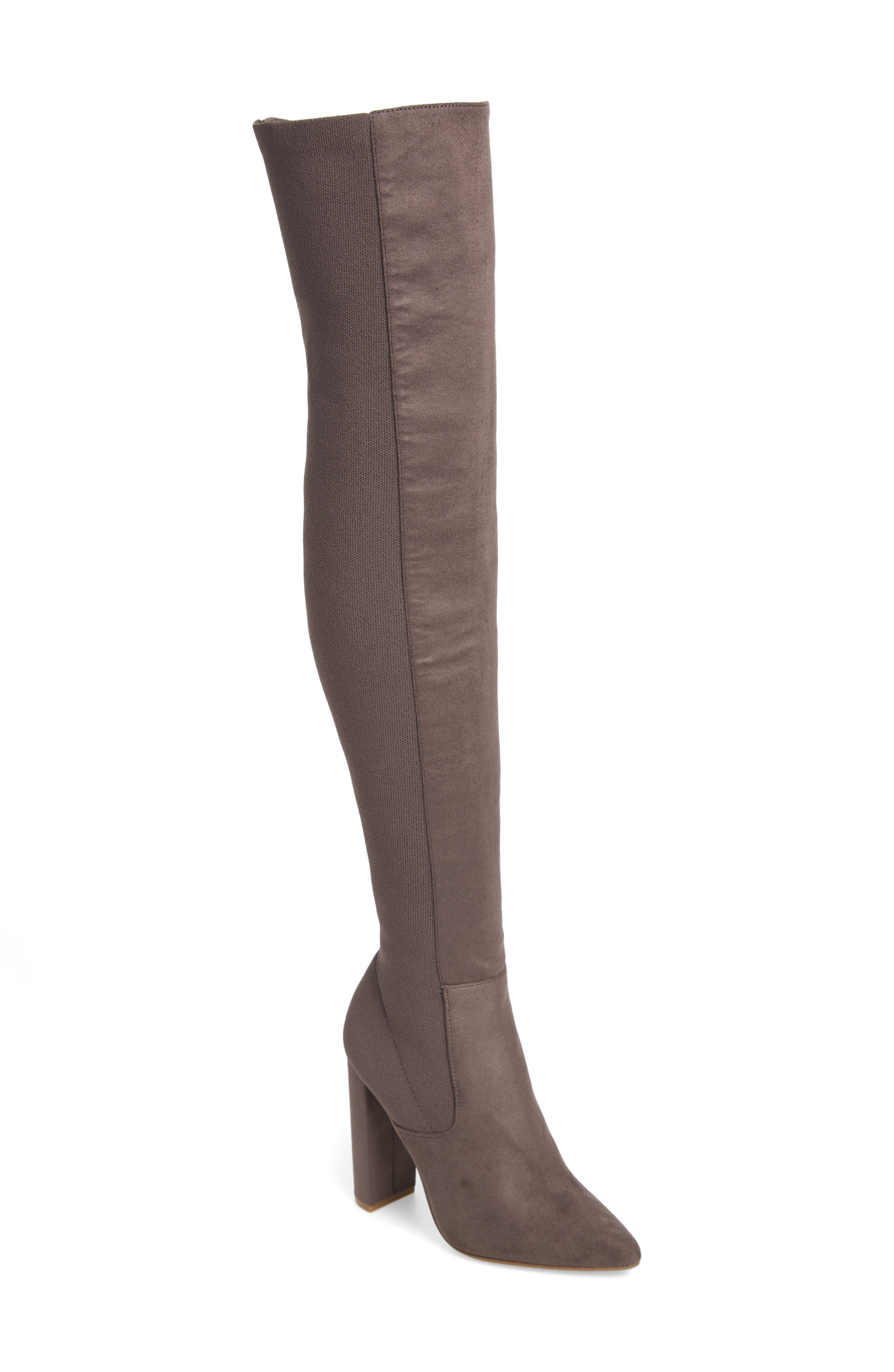 Steve Madden Essence Over The Knee Stretch Boot, Grey