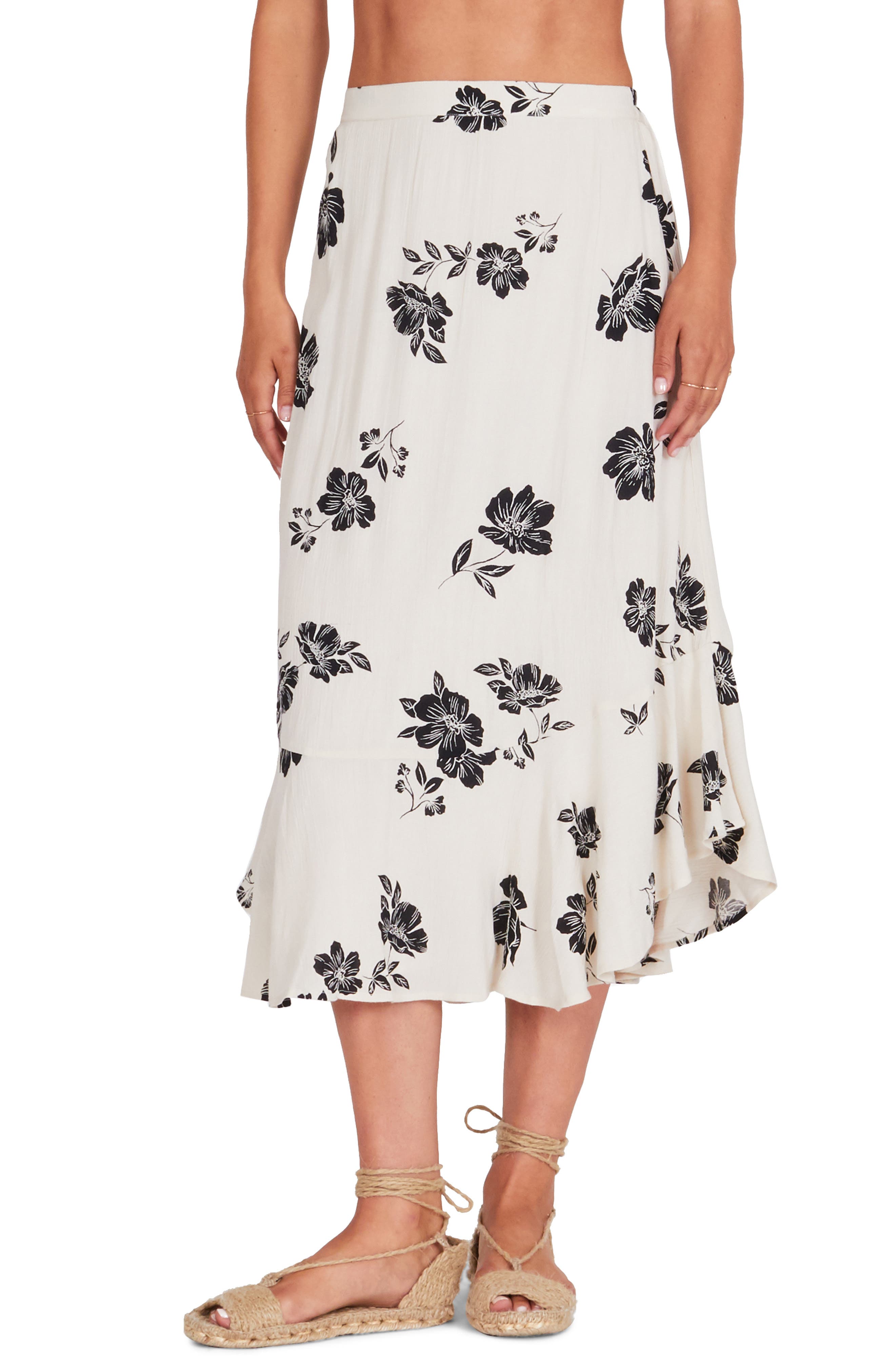 Amuse Society Jardines Del Ray Midi Skirt, White