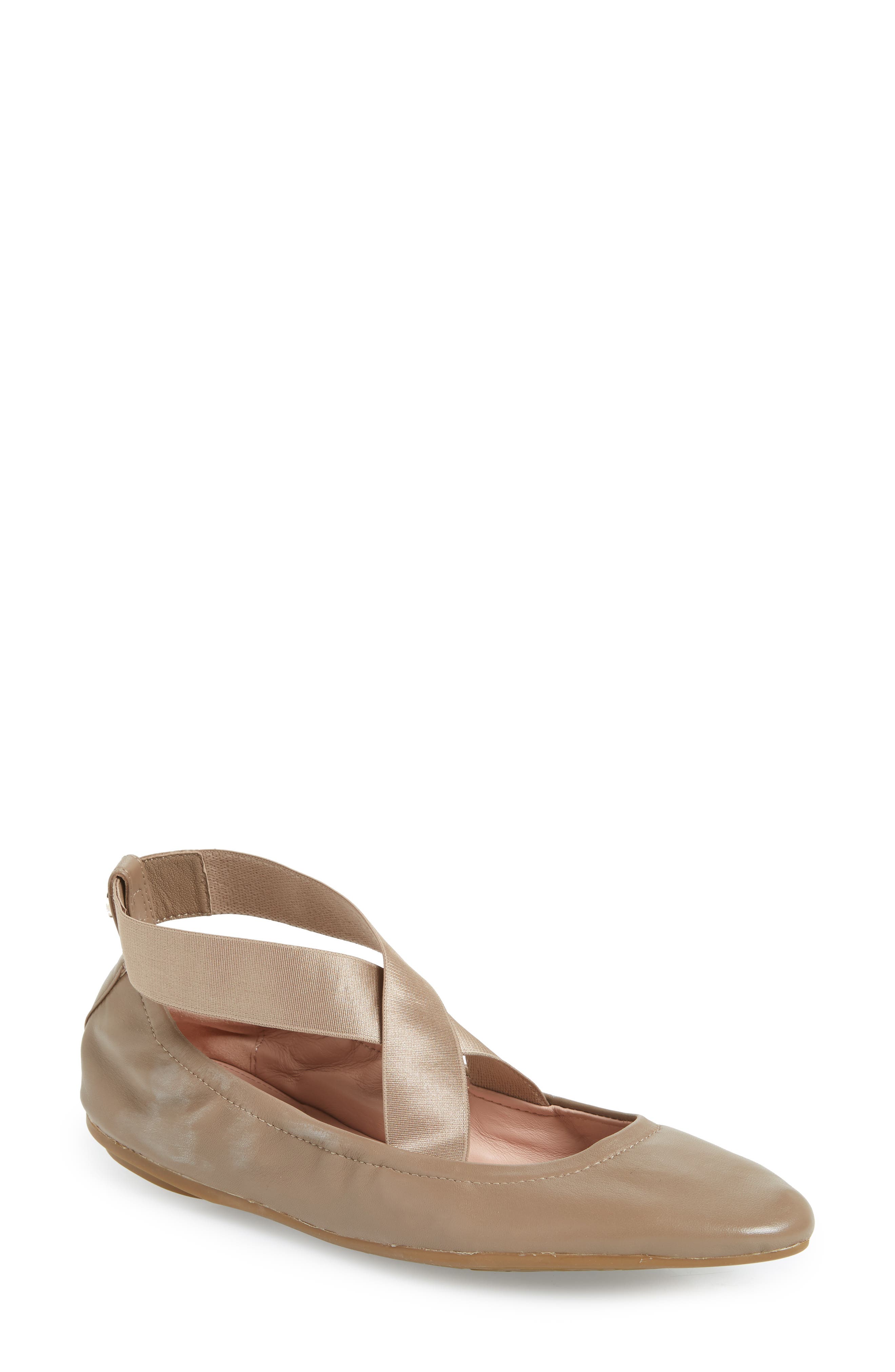 Taryn Rose Edina Strappy Ballet Flat, Beige