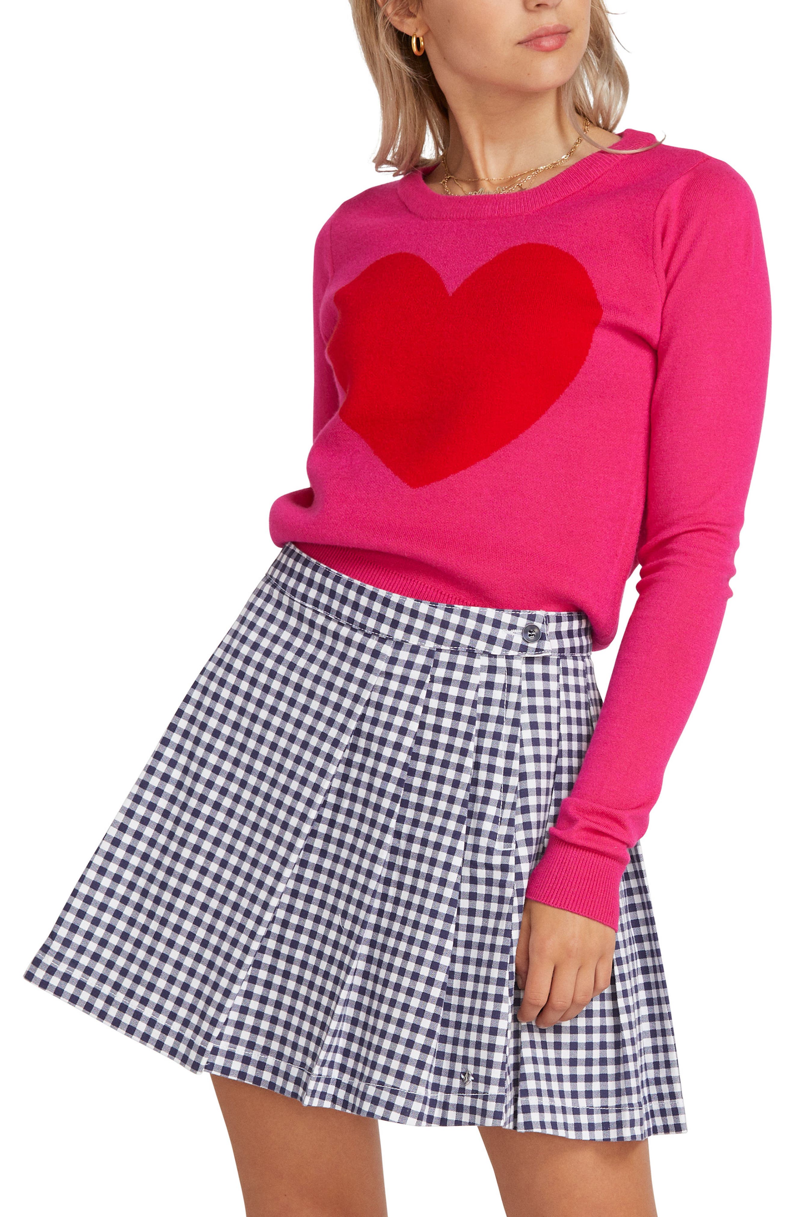 Volcom X Georgia May Jagger Heart Sweater, Pink