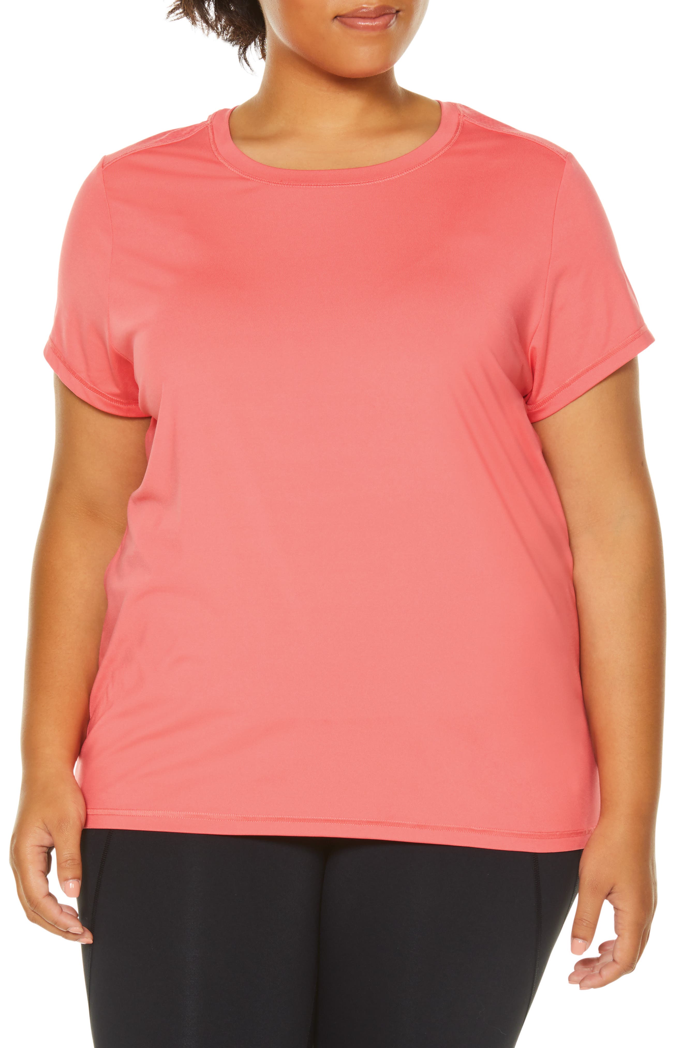 Plus Size Shape Activewear Wishbone Tee, Coral