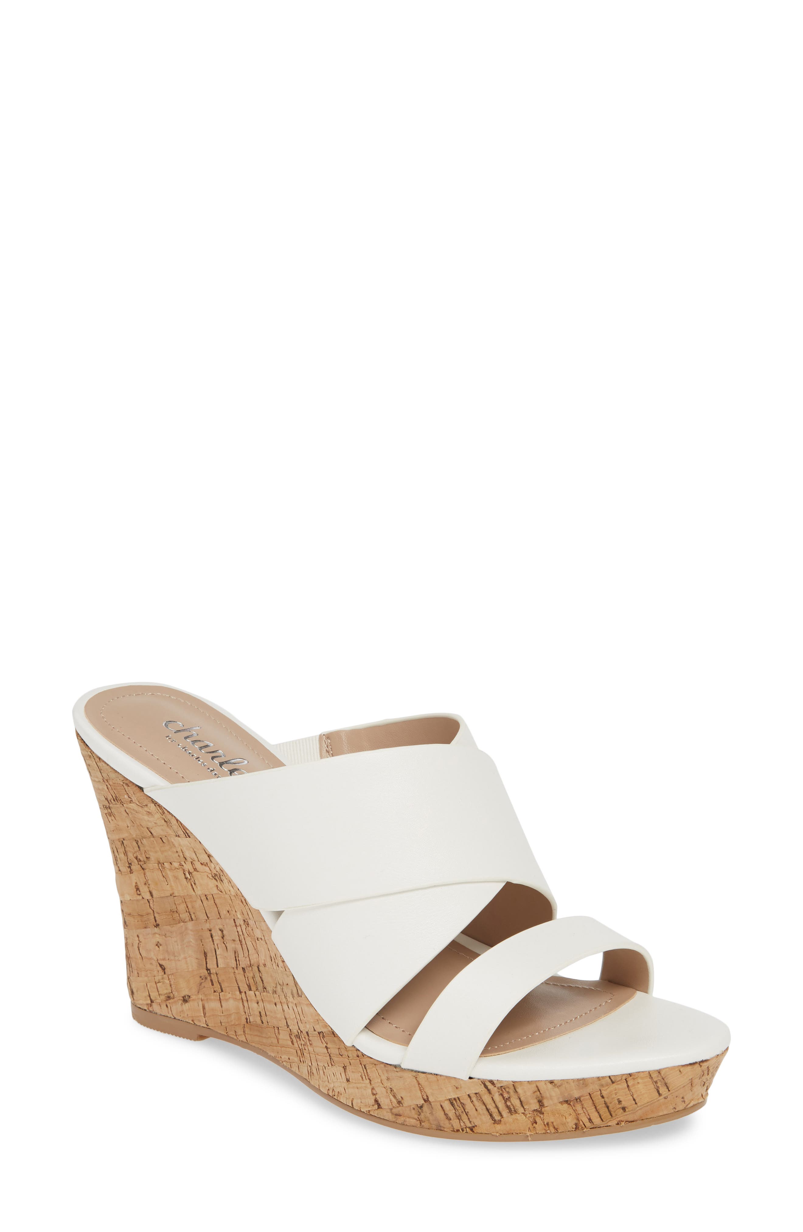 Charles By Charles David Leslie Wedge Sandal, White