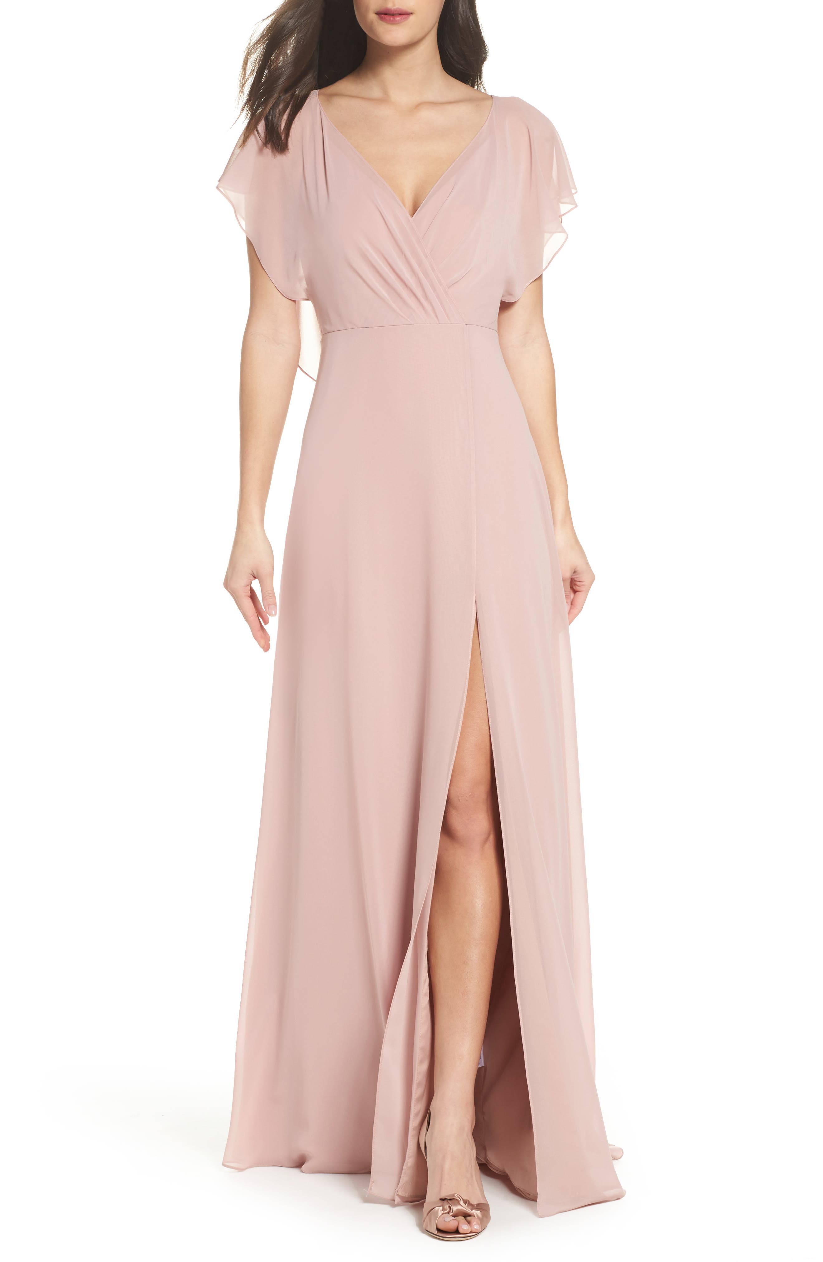 Jenny Yoo Alanna Open Back Chiffon Gown