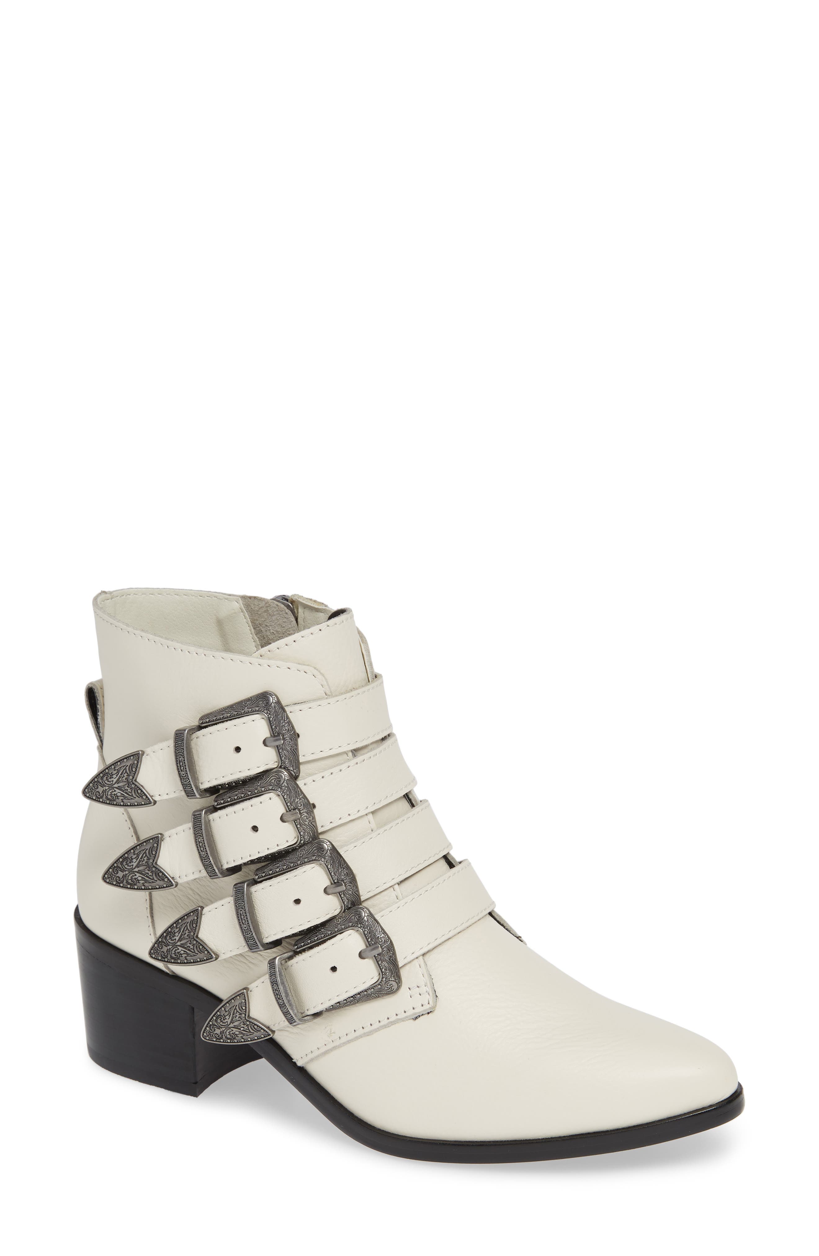 Steve Madden Billey Buckle Bootie, White