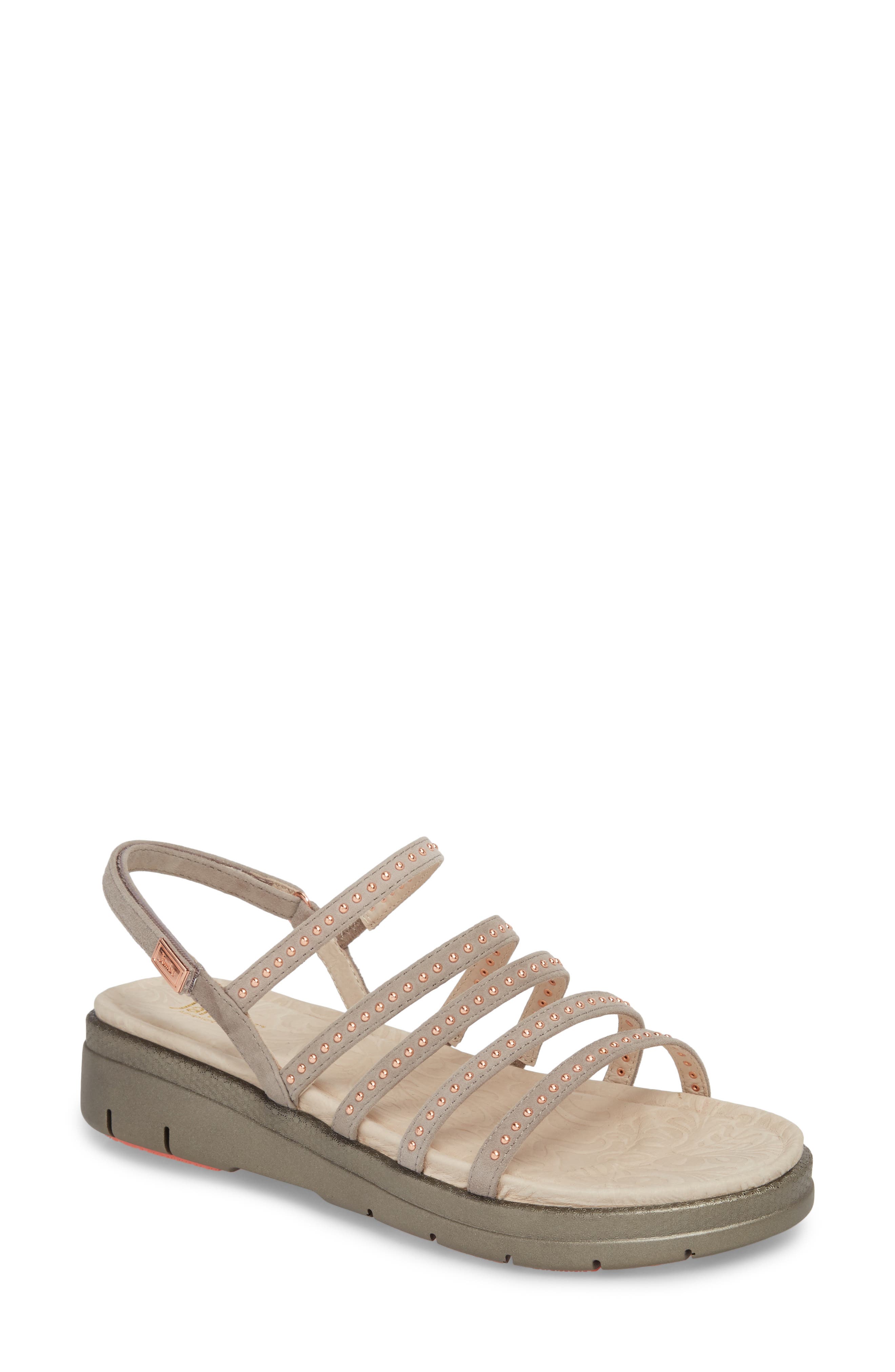Jambu Elegance Studded Strappy Sandal- Beige