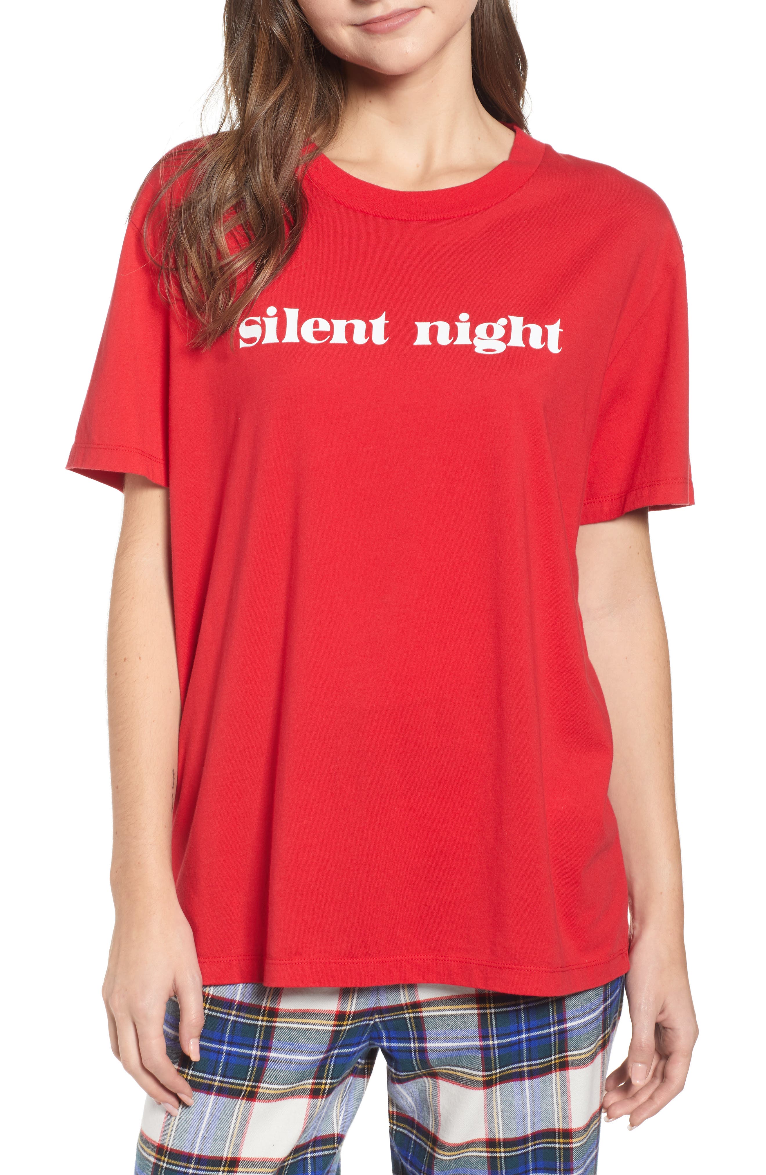 Sleepy Jones Silent Night Tee, Red