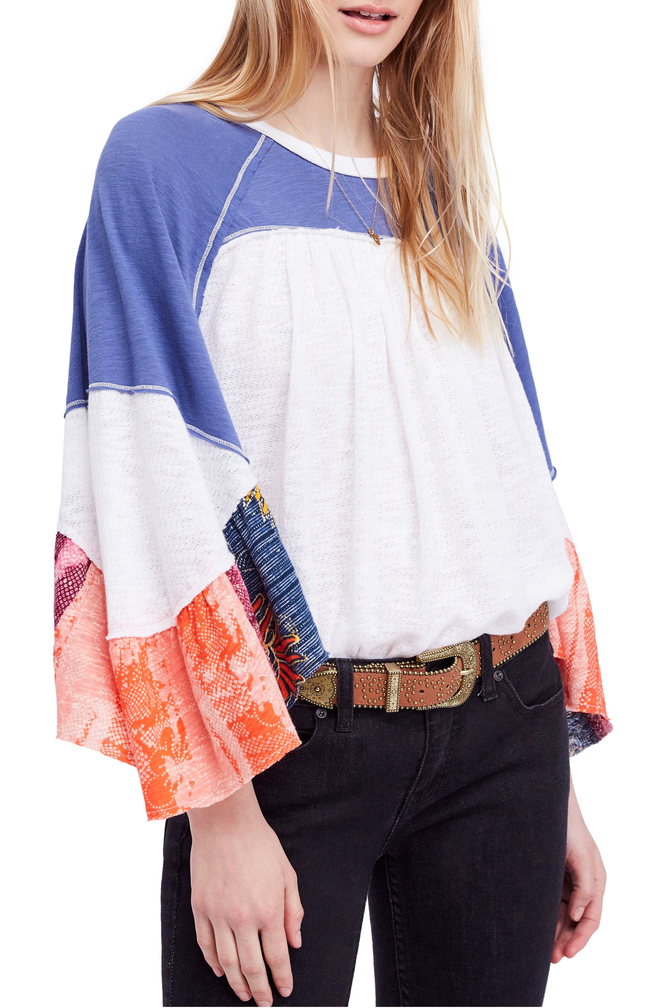 We The Free By Free People Friday Fever Pattern Mix Top