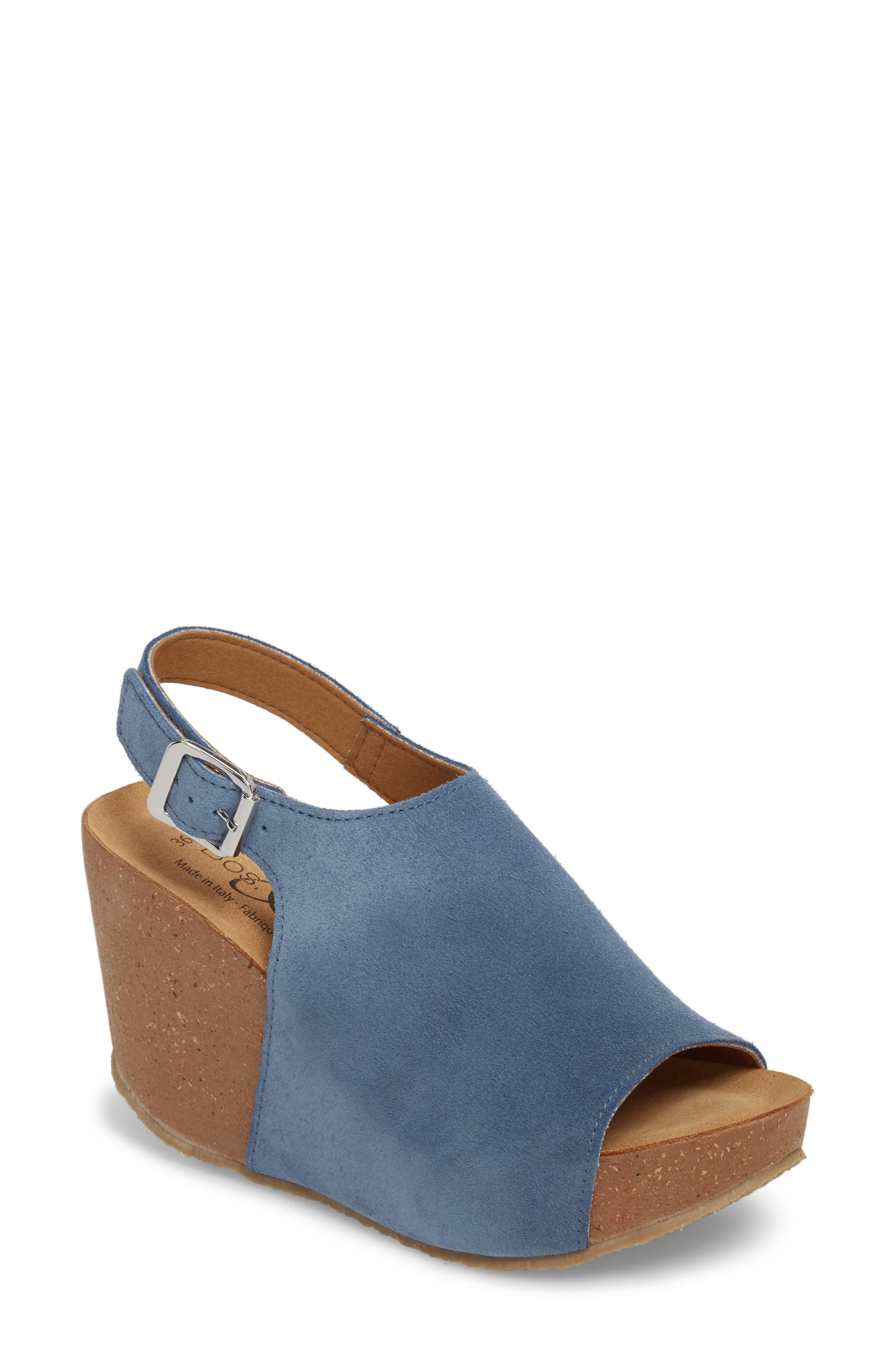 Bos. & Co. Sheila Platform Wedge Sandal - Blue
