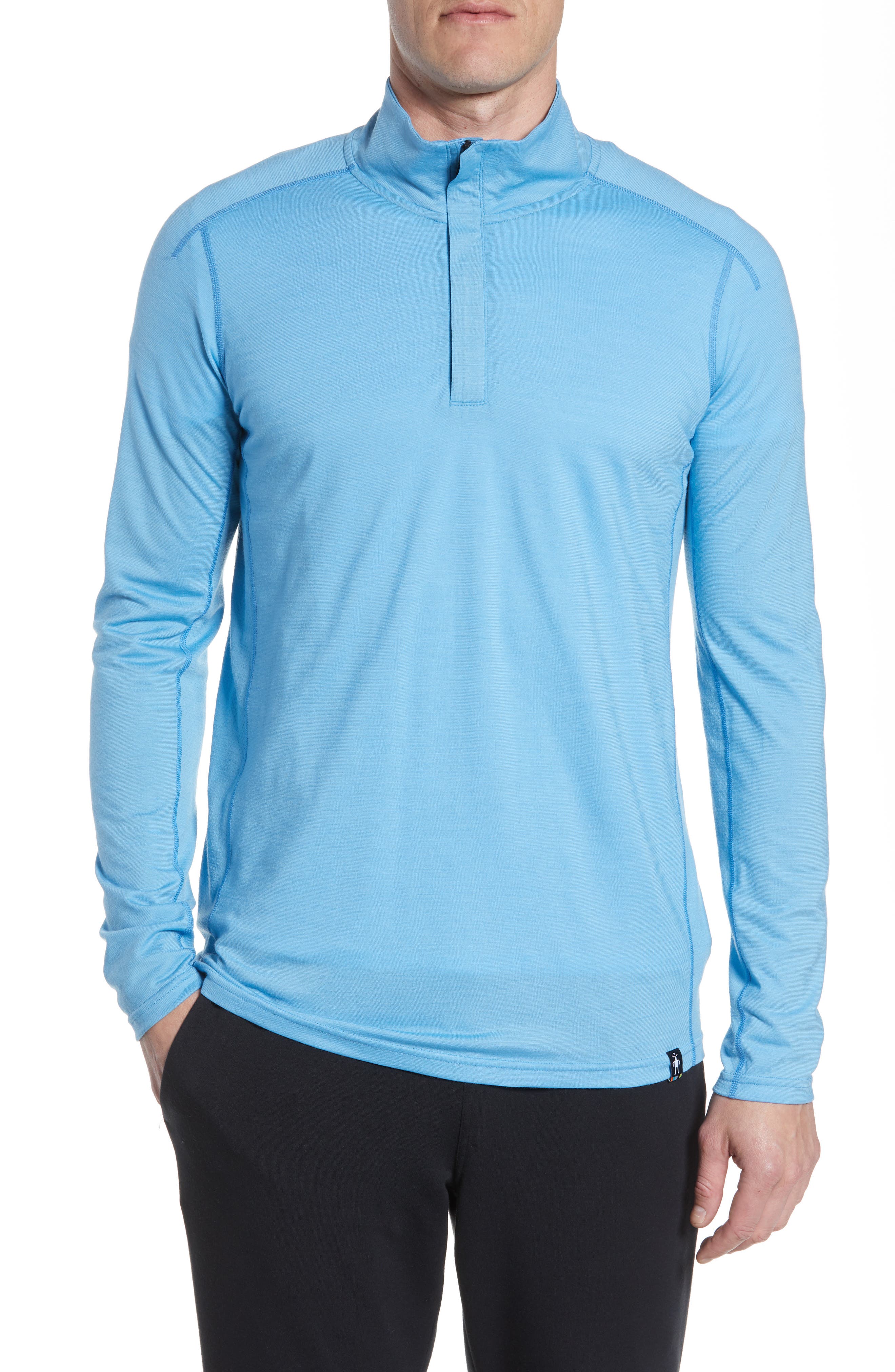 Smartwool Quarter Zip Merino Blend Pullover, Blue