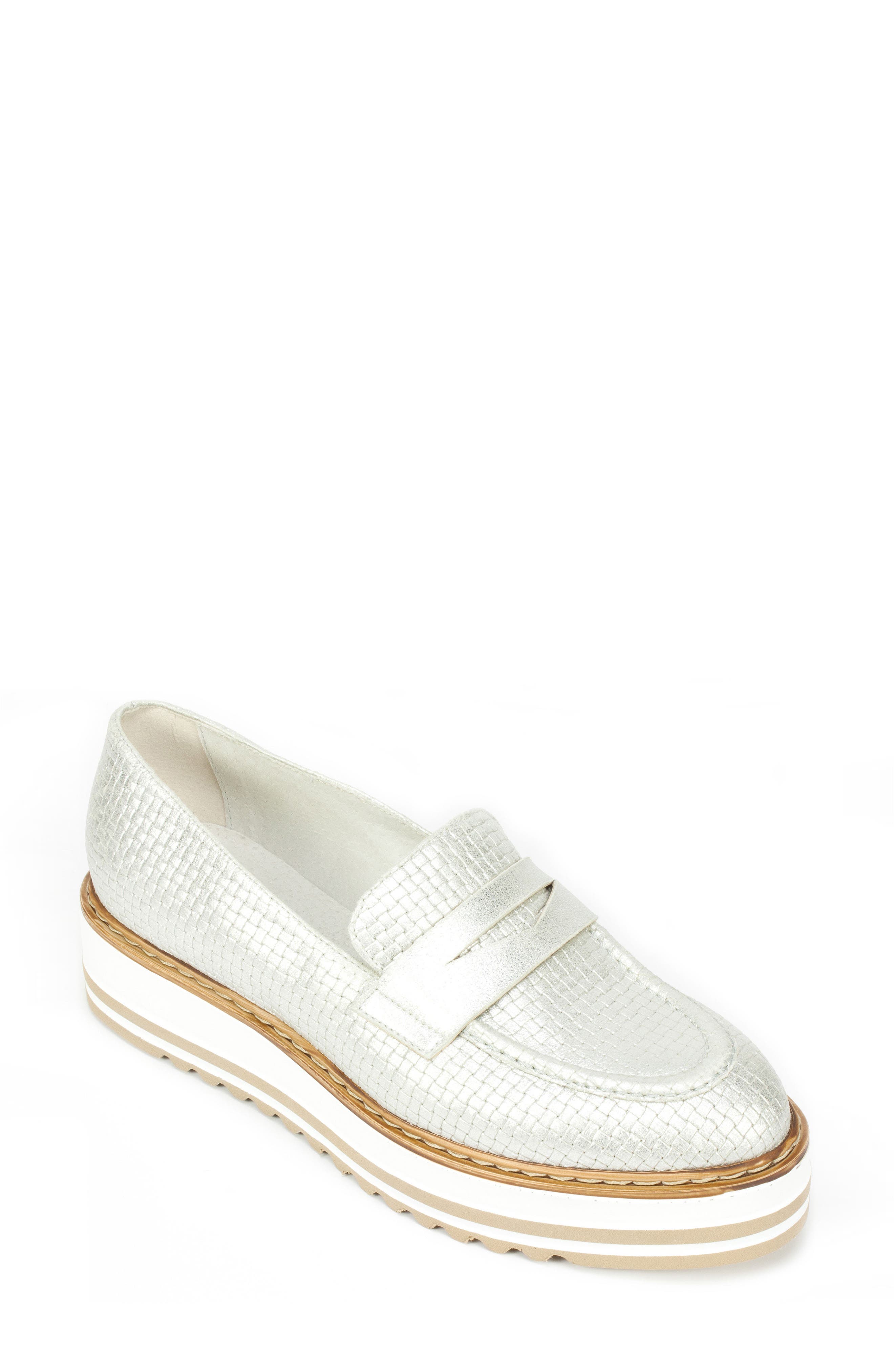 Summit By White Mountain Bethania Platform Loafer, Metallic