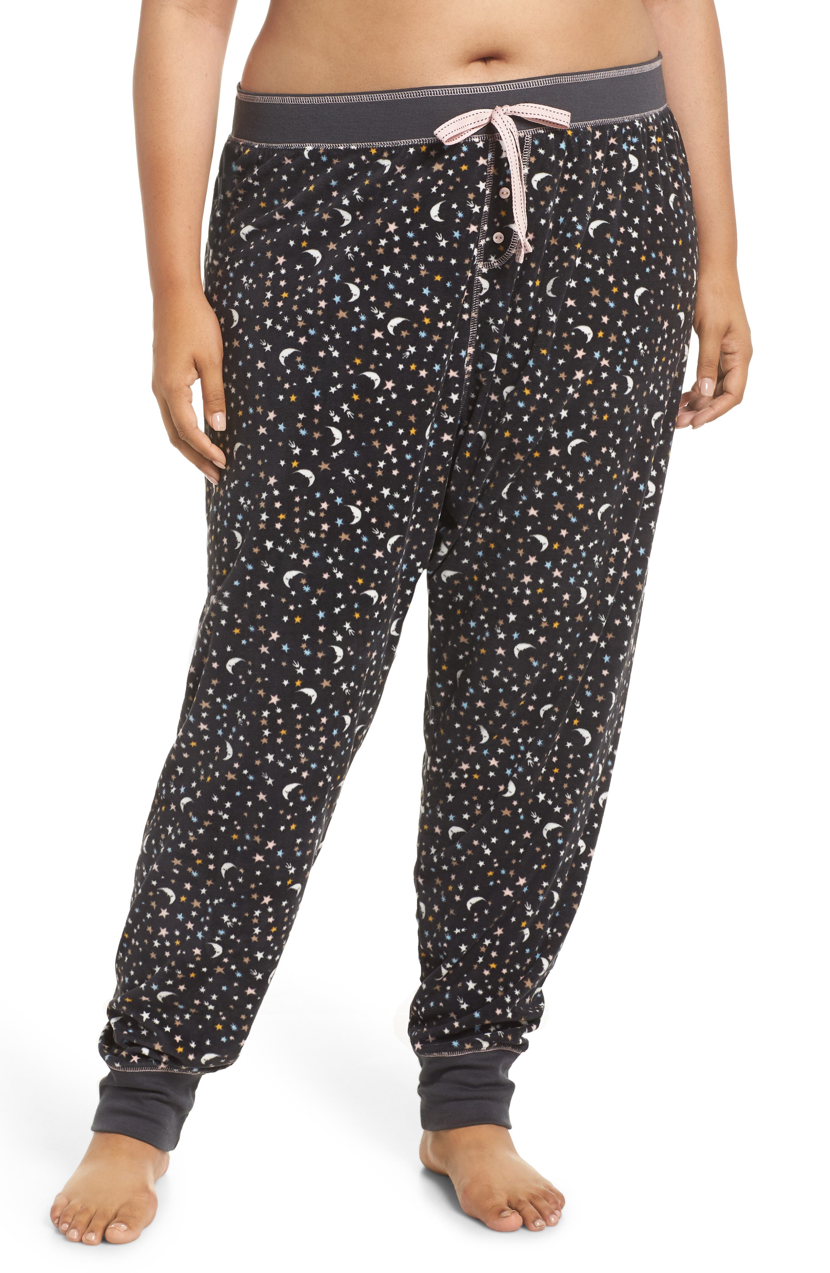 Plus Size Pj Salvage Velour Pajama Pants, Grey