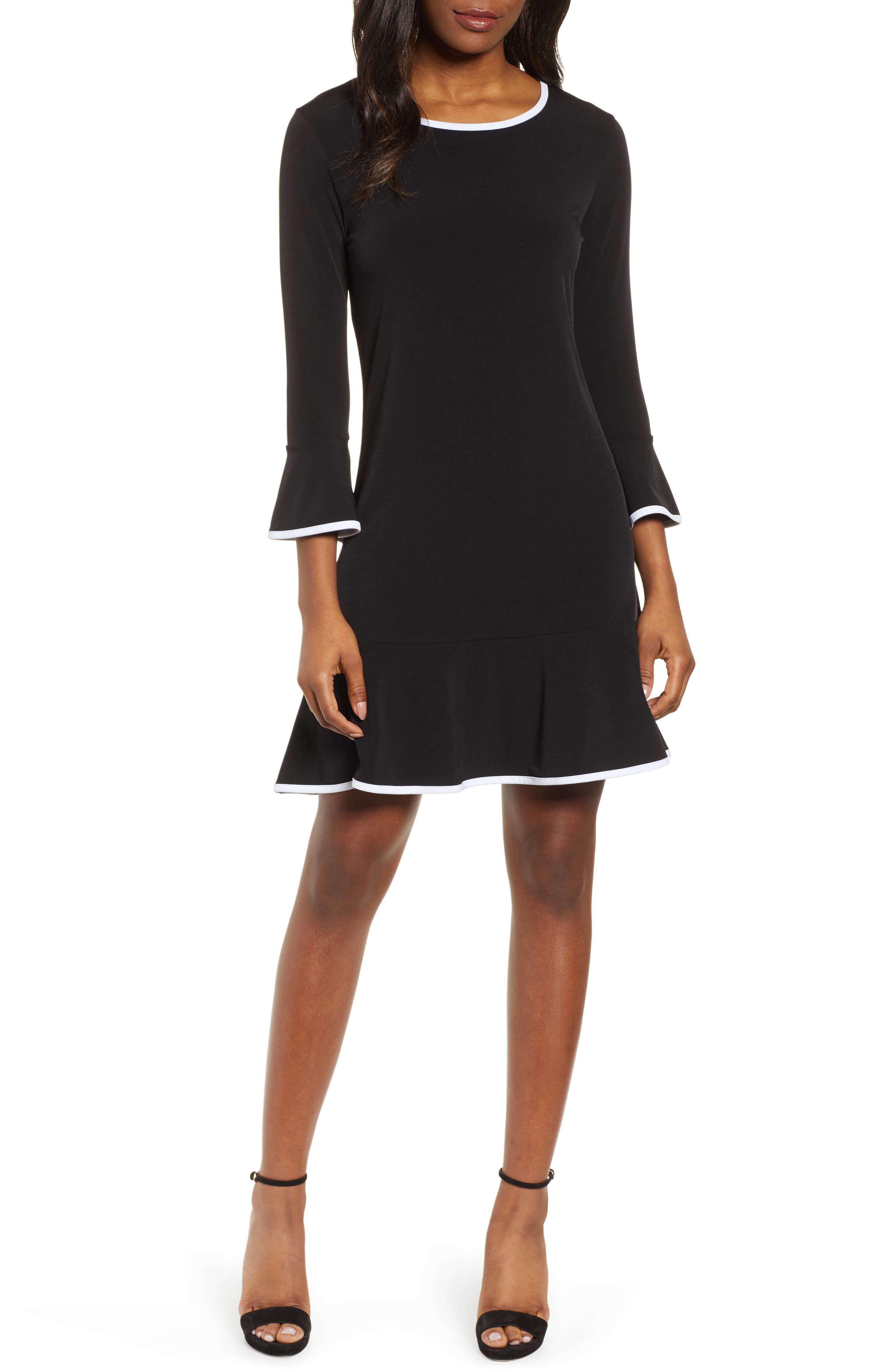 Michael Michael Kors Flounce A-Line Dress, Black