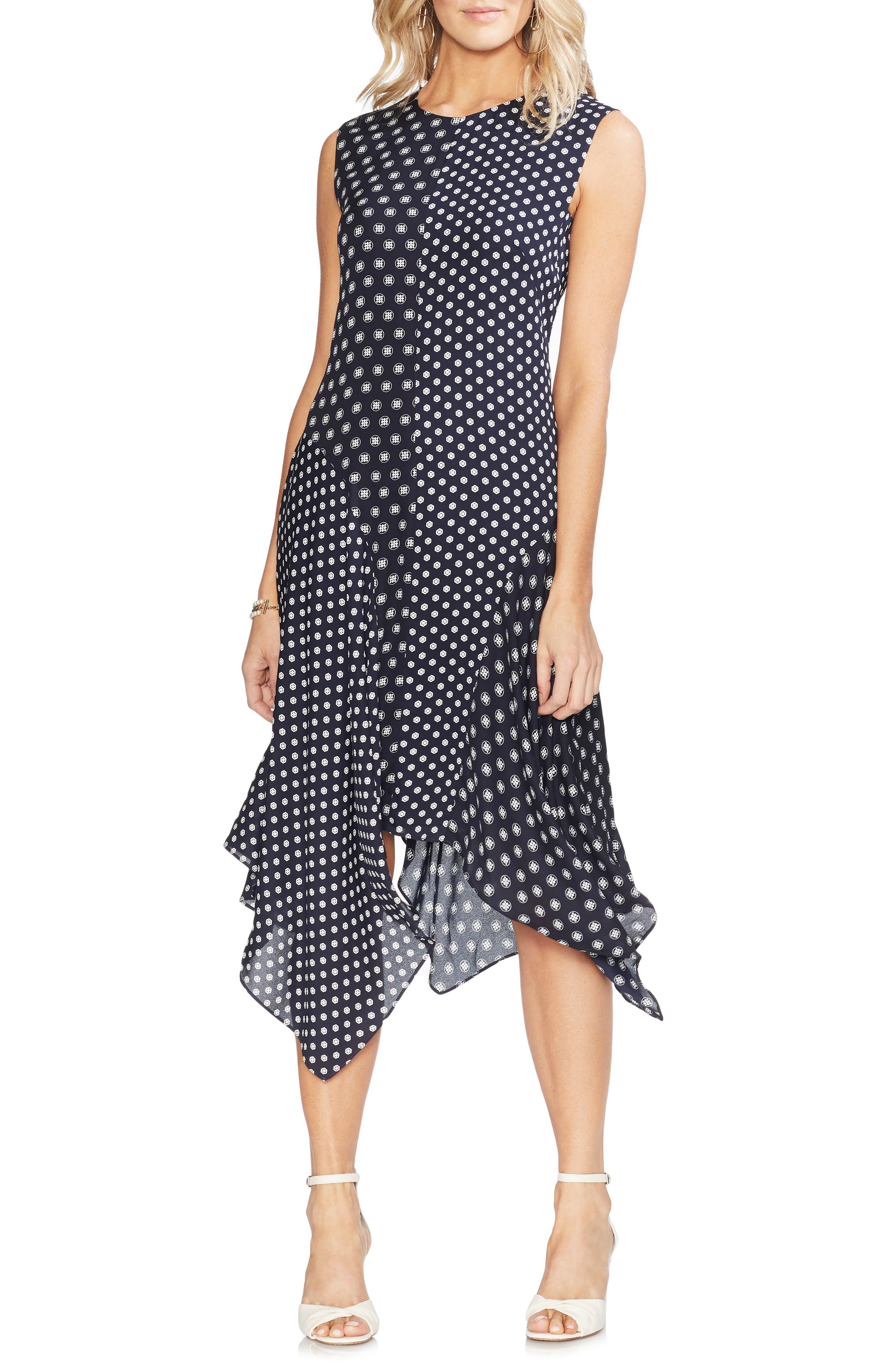 Vince Camuto Geo Asymmetrical Dress, Blue