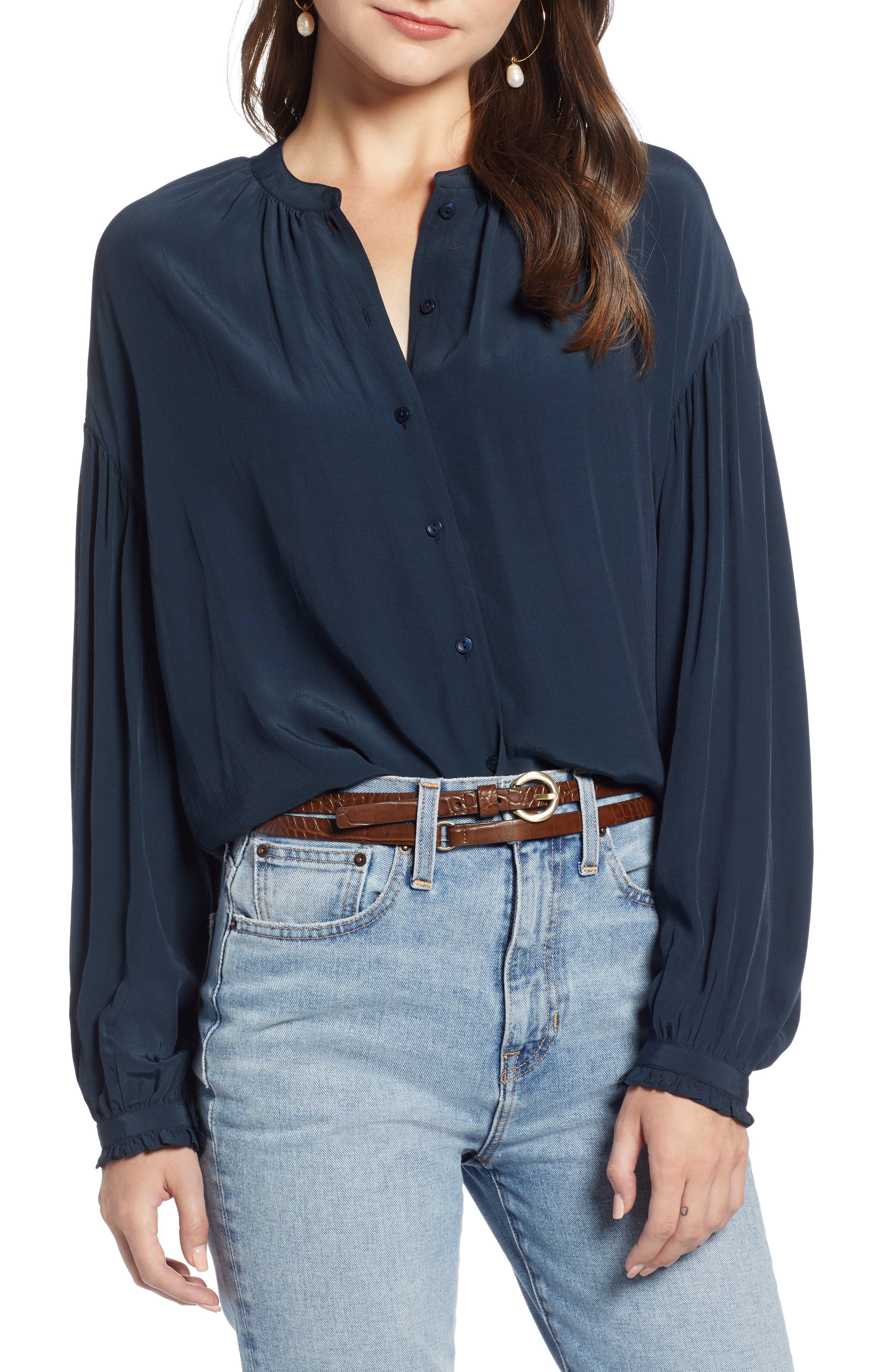 Something Navy Easy Volume Top (Nordstrom Exclusive) | Nordstrom