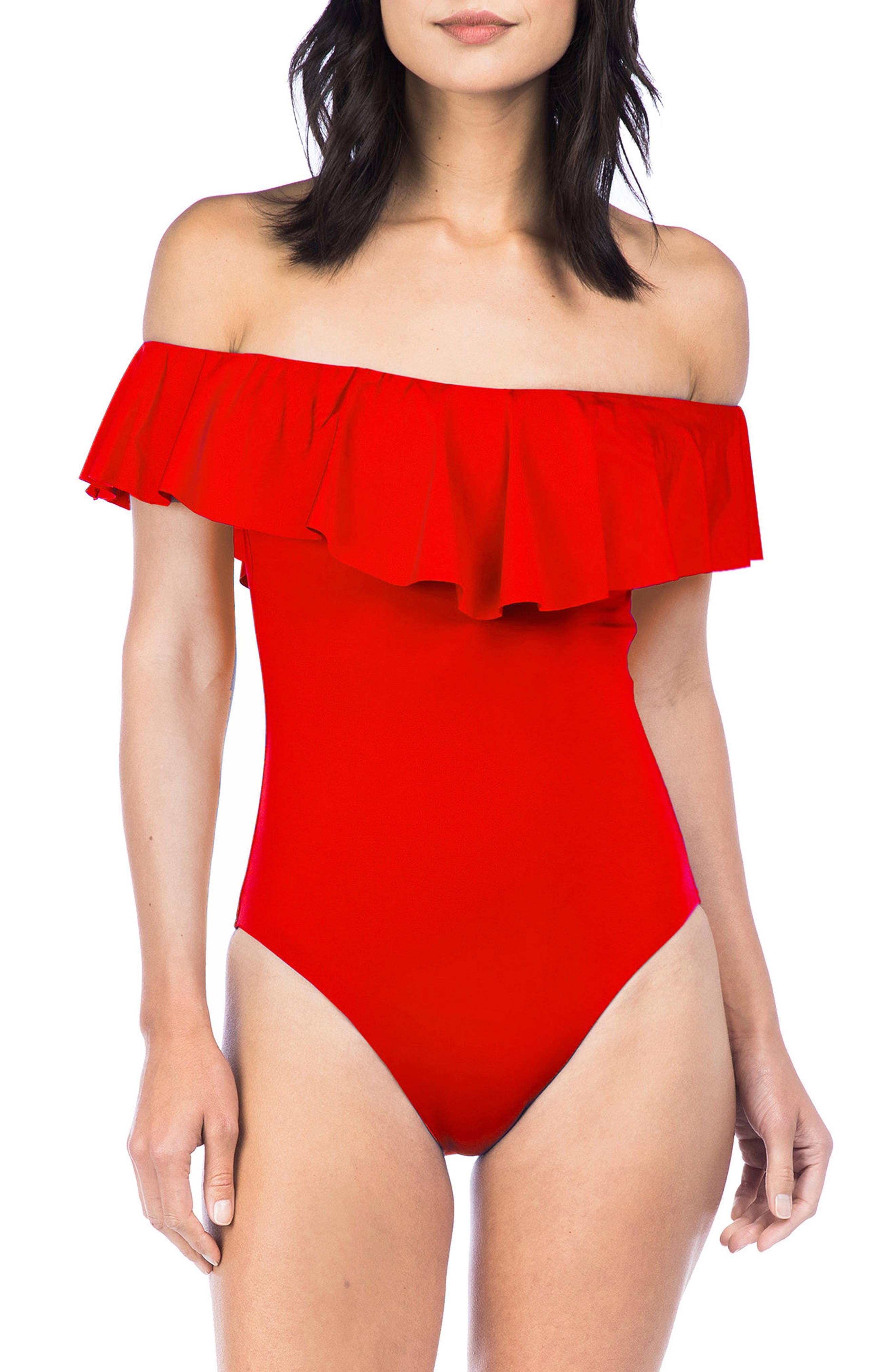 Trina Turk Off The Shoulder One-Piece Swimsuit