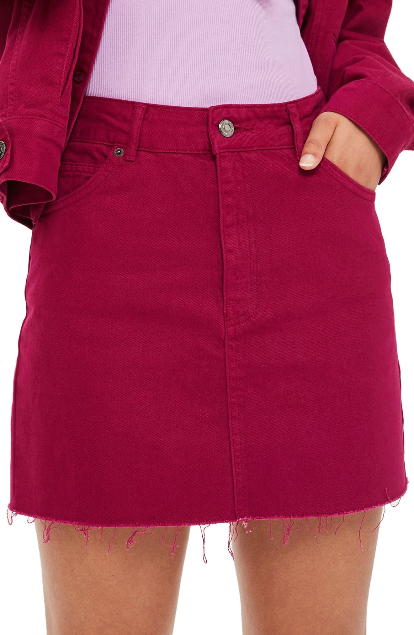 Topshop Moto High Waist Denim Skirt