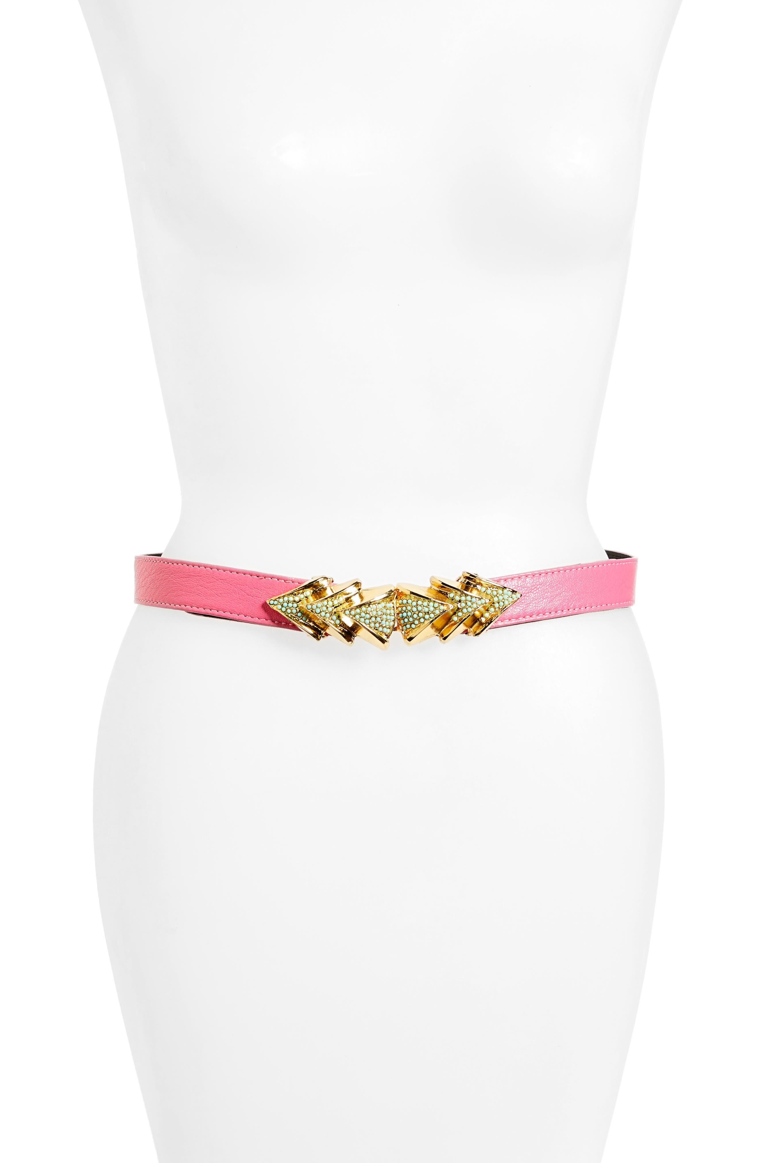 Raina Venice Leather Belt, Size One Size - Pink