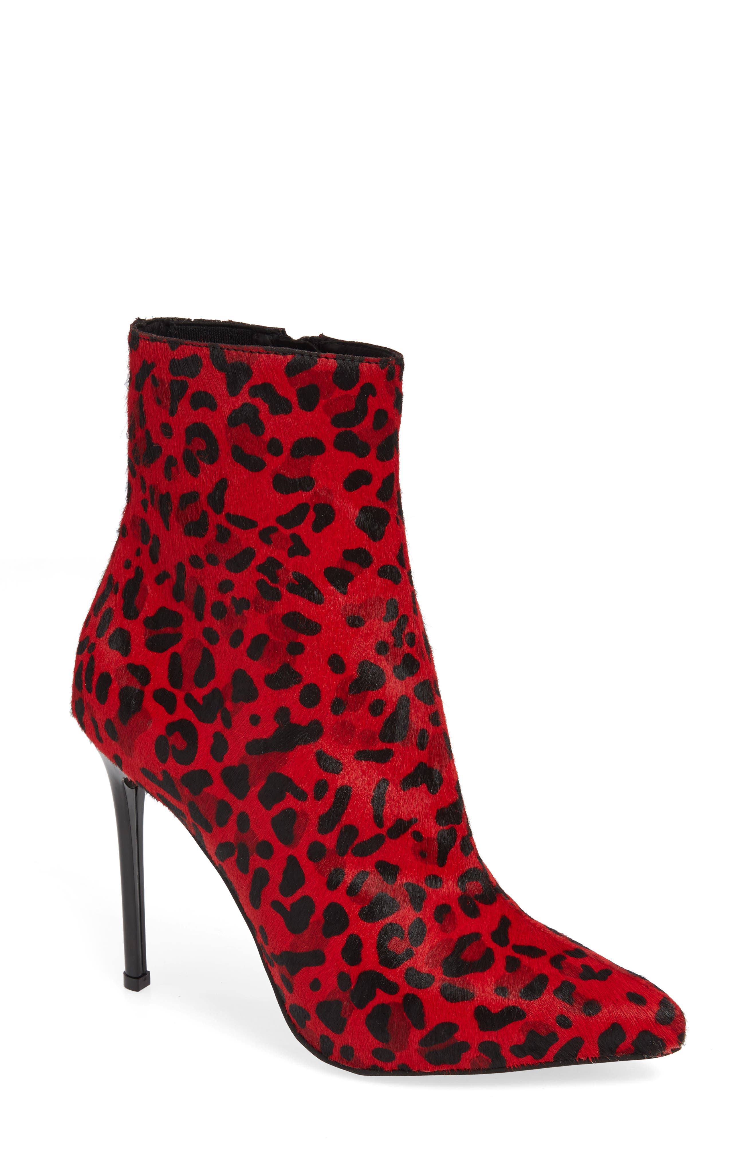 Jeffrey Campbell Temptation Genuine Calf Hair Bootie, Red