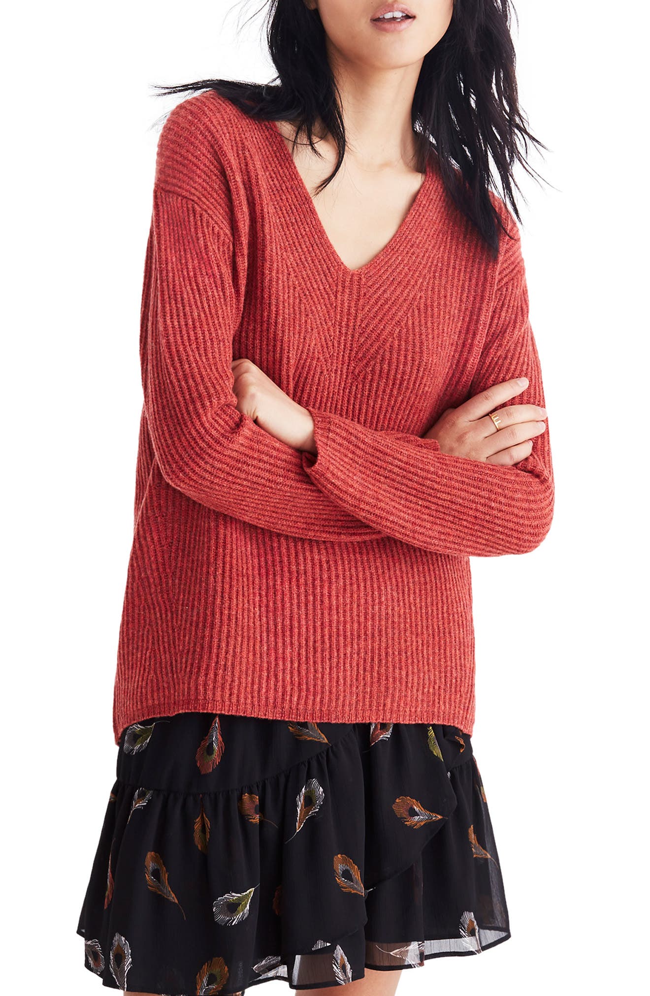 Madewell Woodside Pullover Sweater, Red