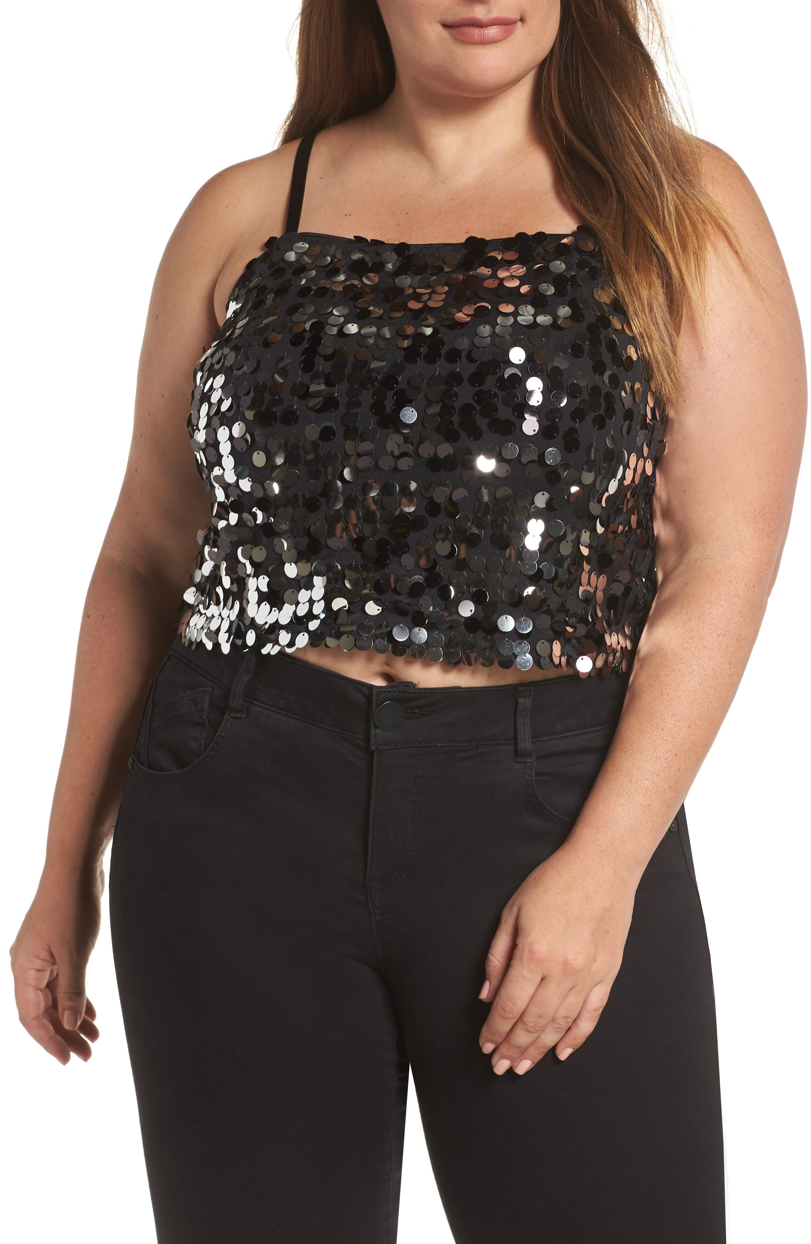 Plus Size Leith Sequin Crop Camisole