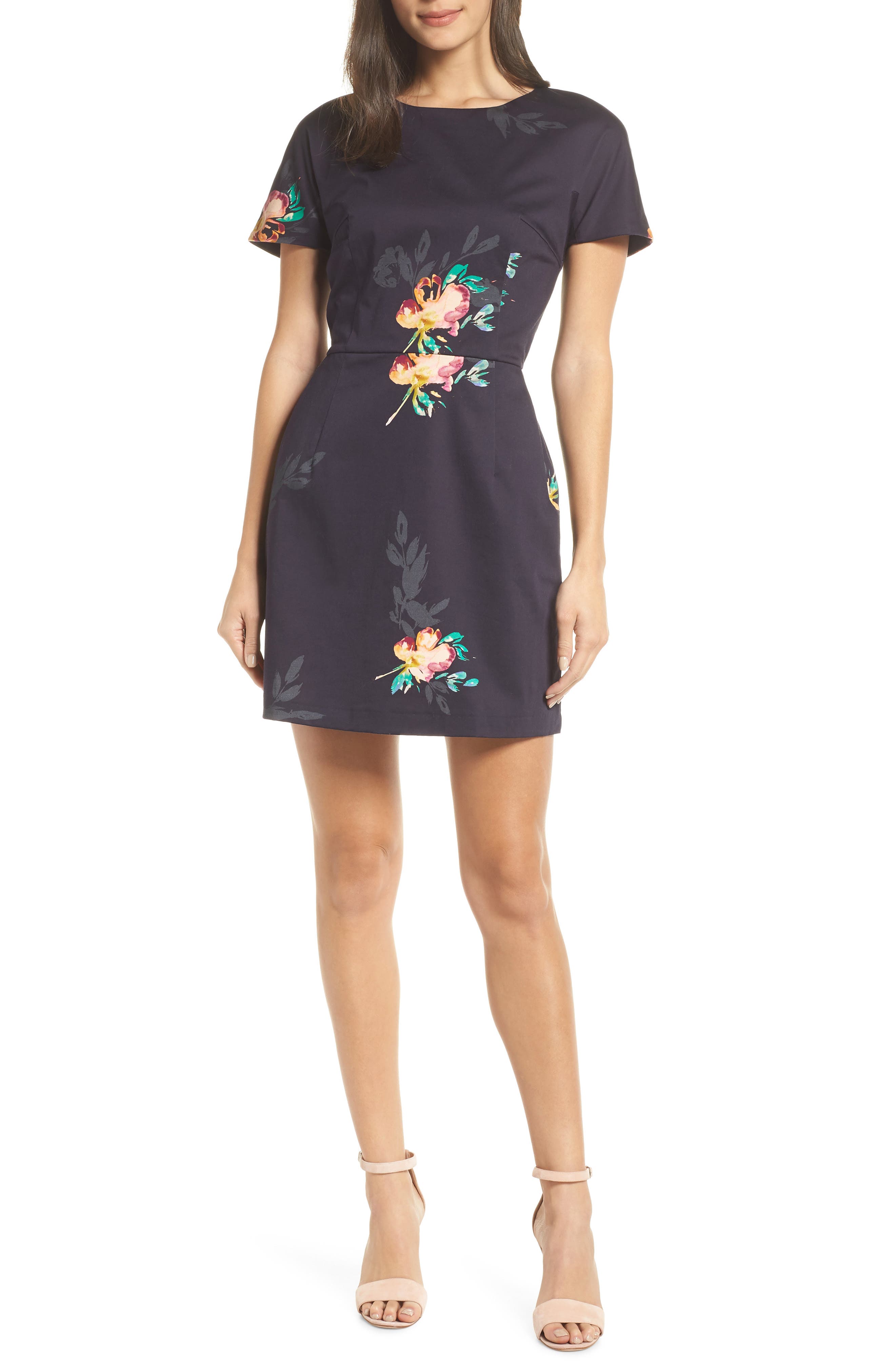 French Connection Delphine Stretch Sheath Dress, Blue